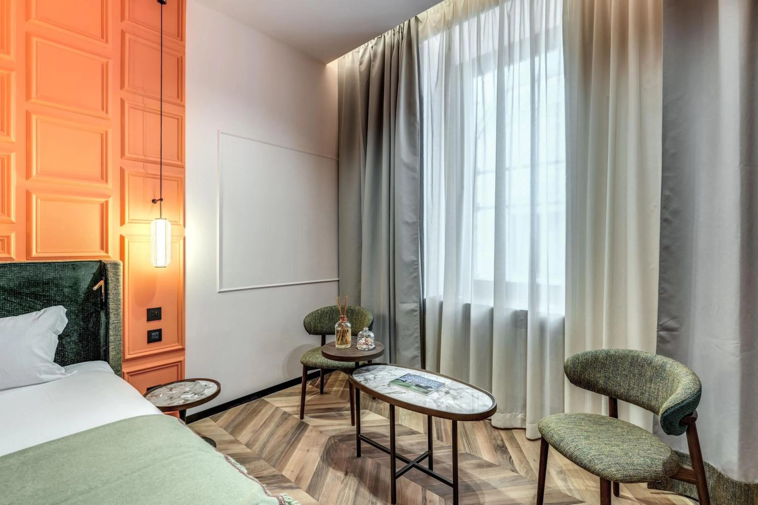 Bedroom, Bed in THE STEPS Hotel - by Eitch Collection