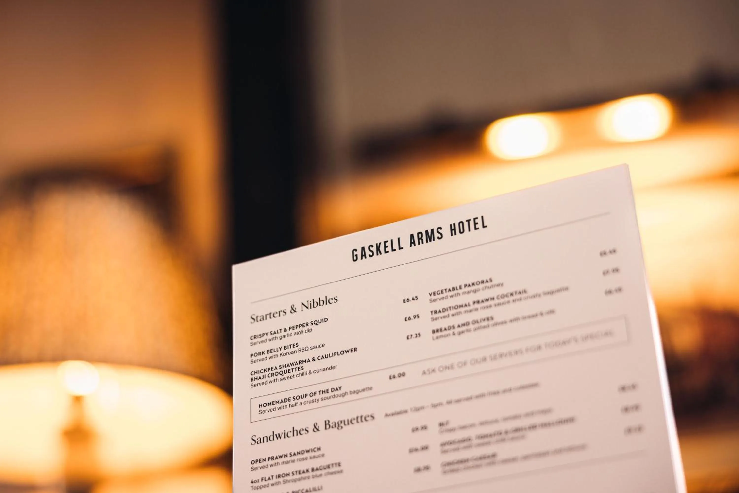 Restaurant/places to eat in Gaskell Arms