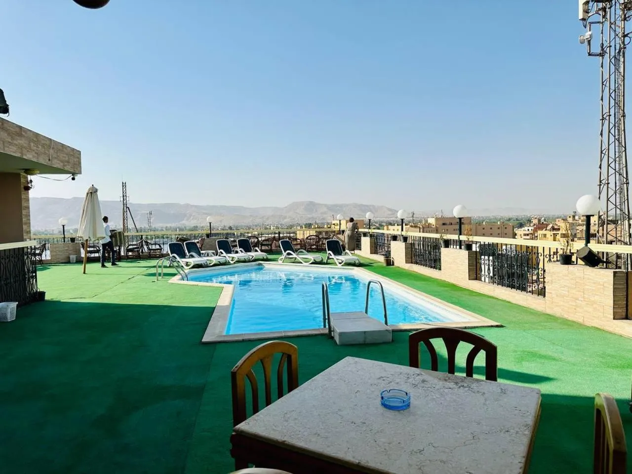 Pool view in Queens Valley Hotel