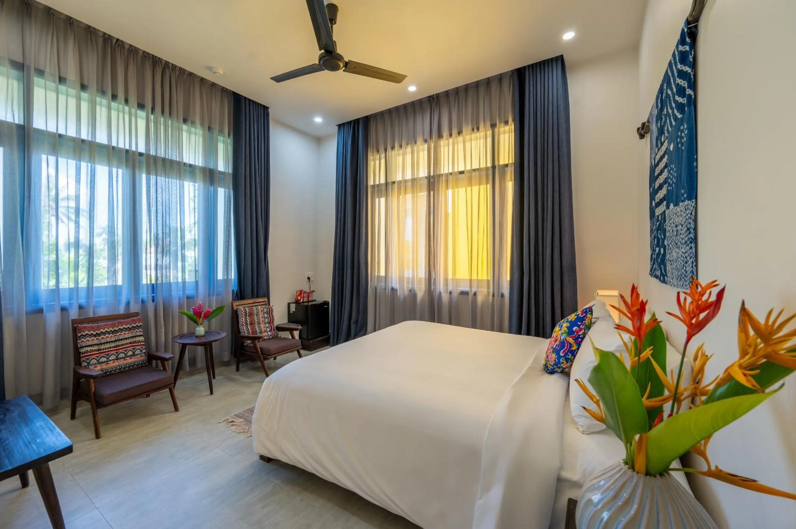 Bed in Chez Mimosa Rice Field Retreat