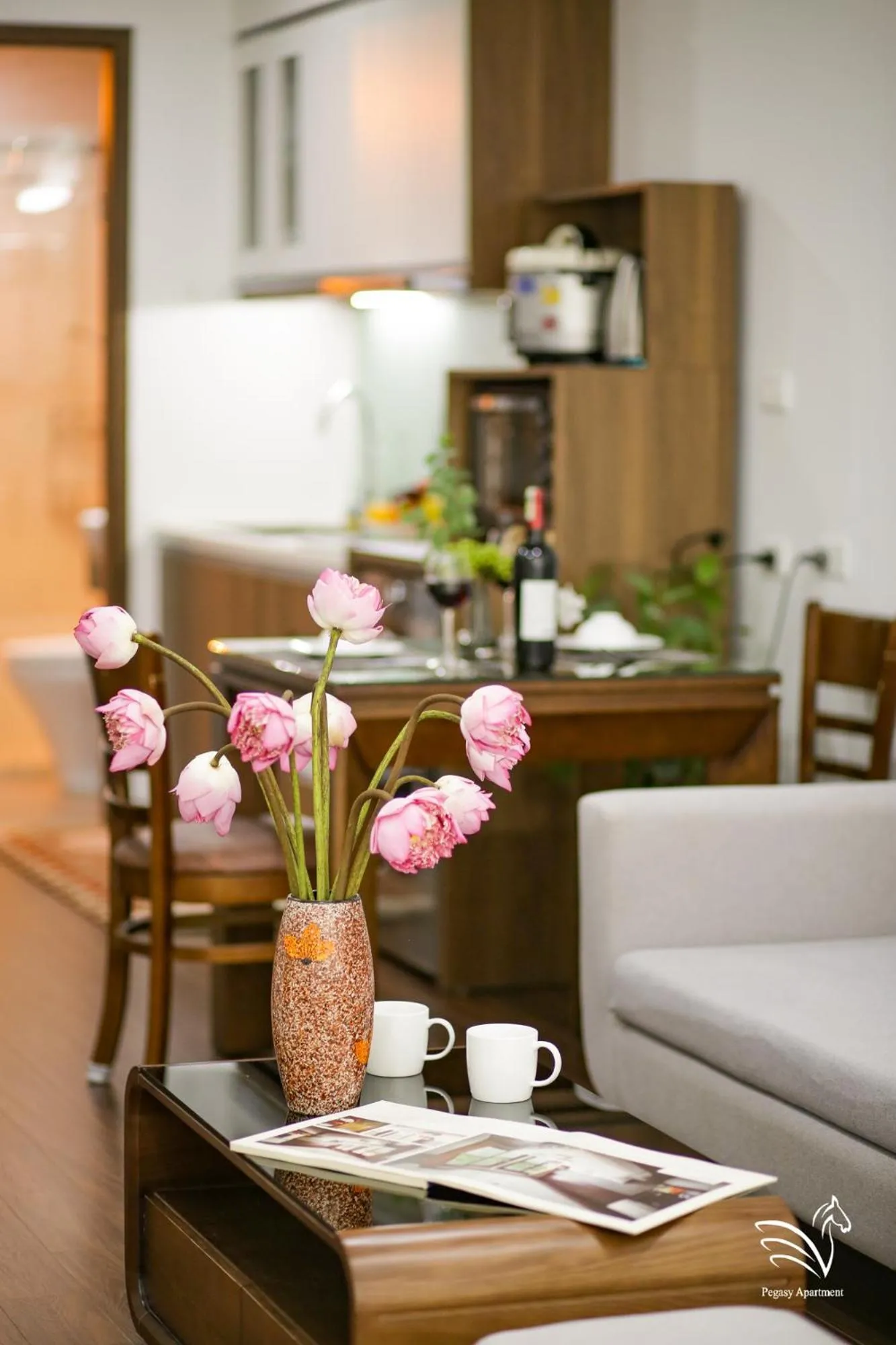 Seating area in Pegasy Apartments & Travel