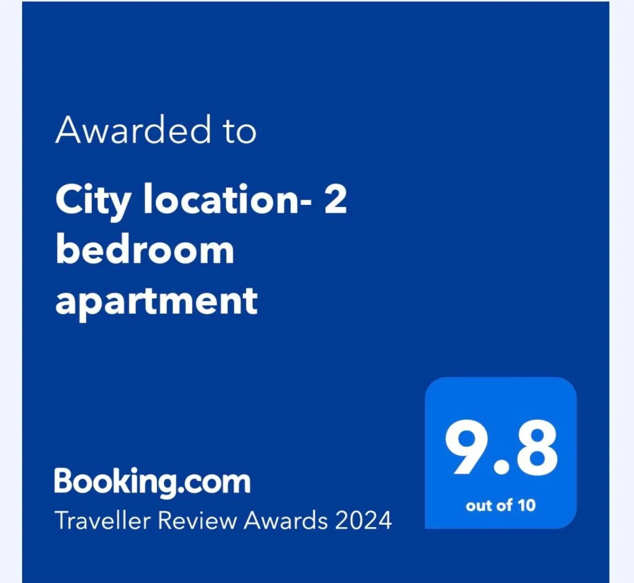 City location- 2 bedroom apartment