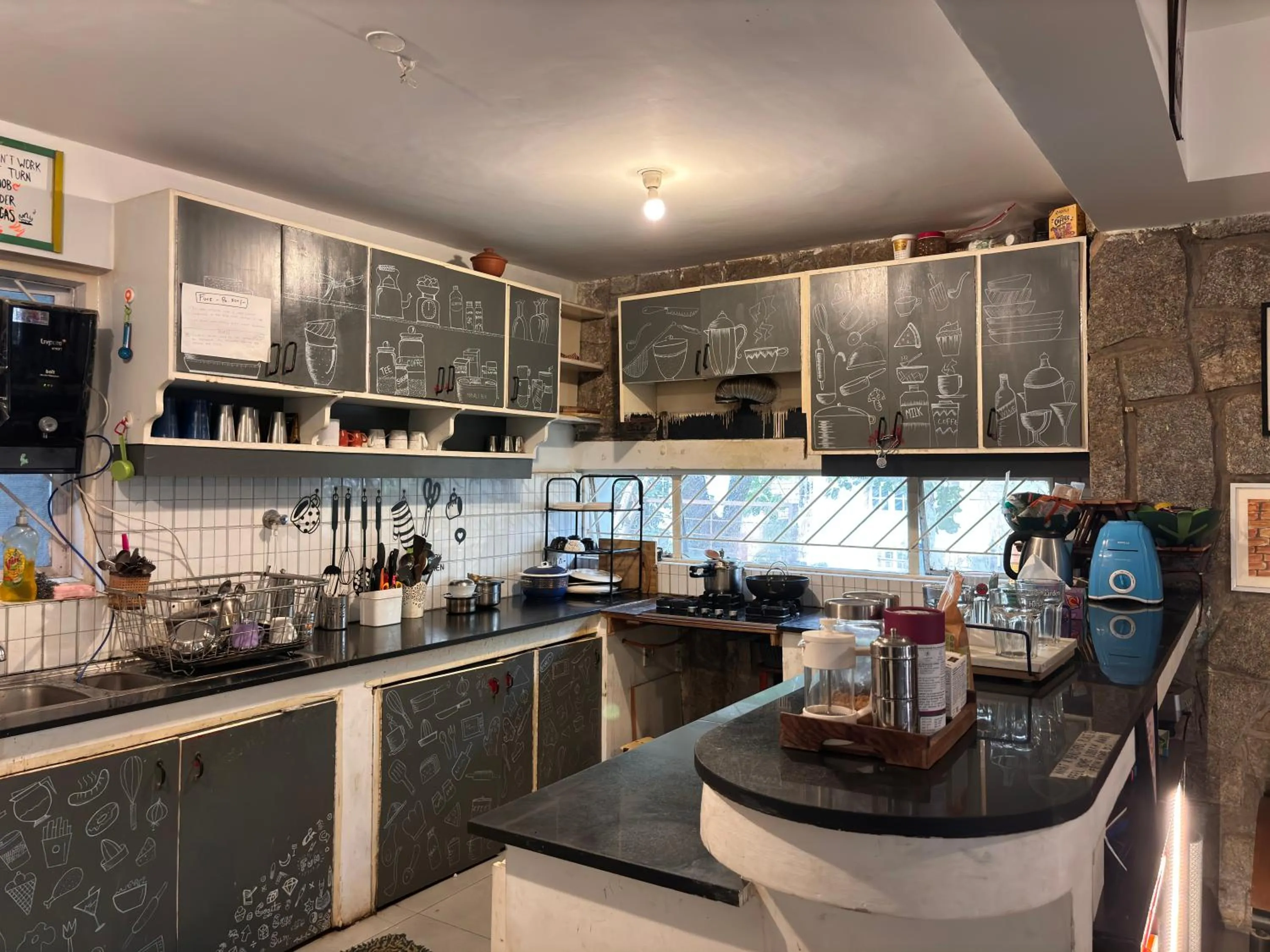 Kitchen or kitchenette in BYOC Hostels - Indiranagar