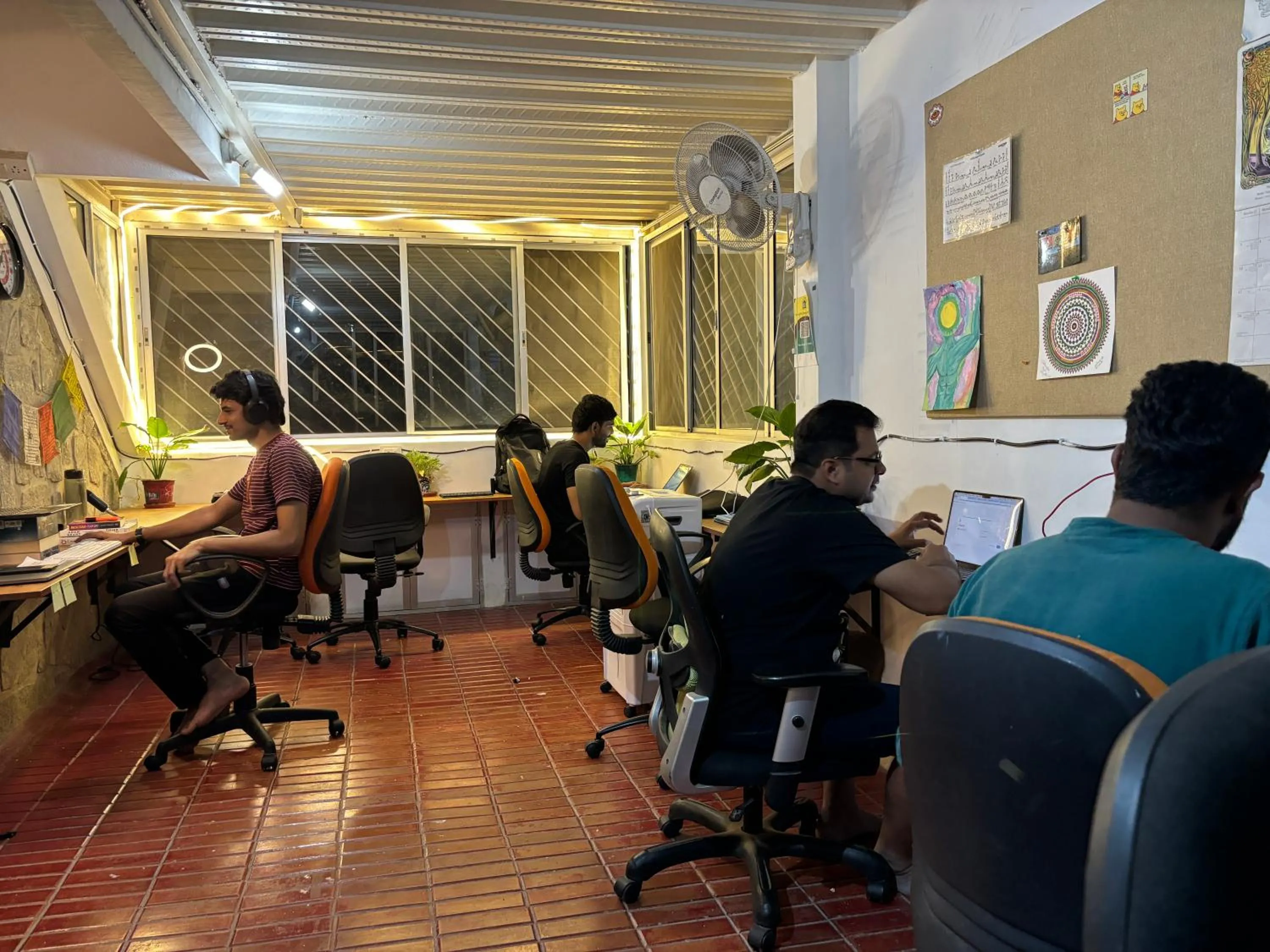 Seating area in BYOC Hostels - Indiranagar
