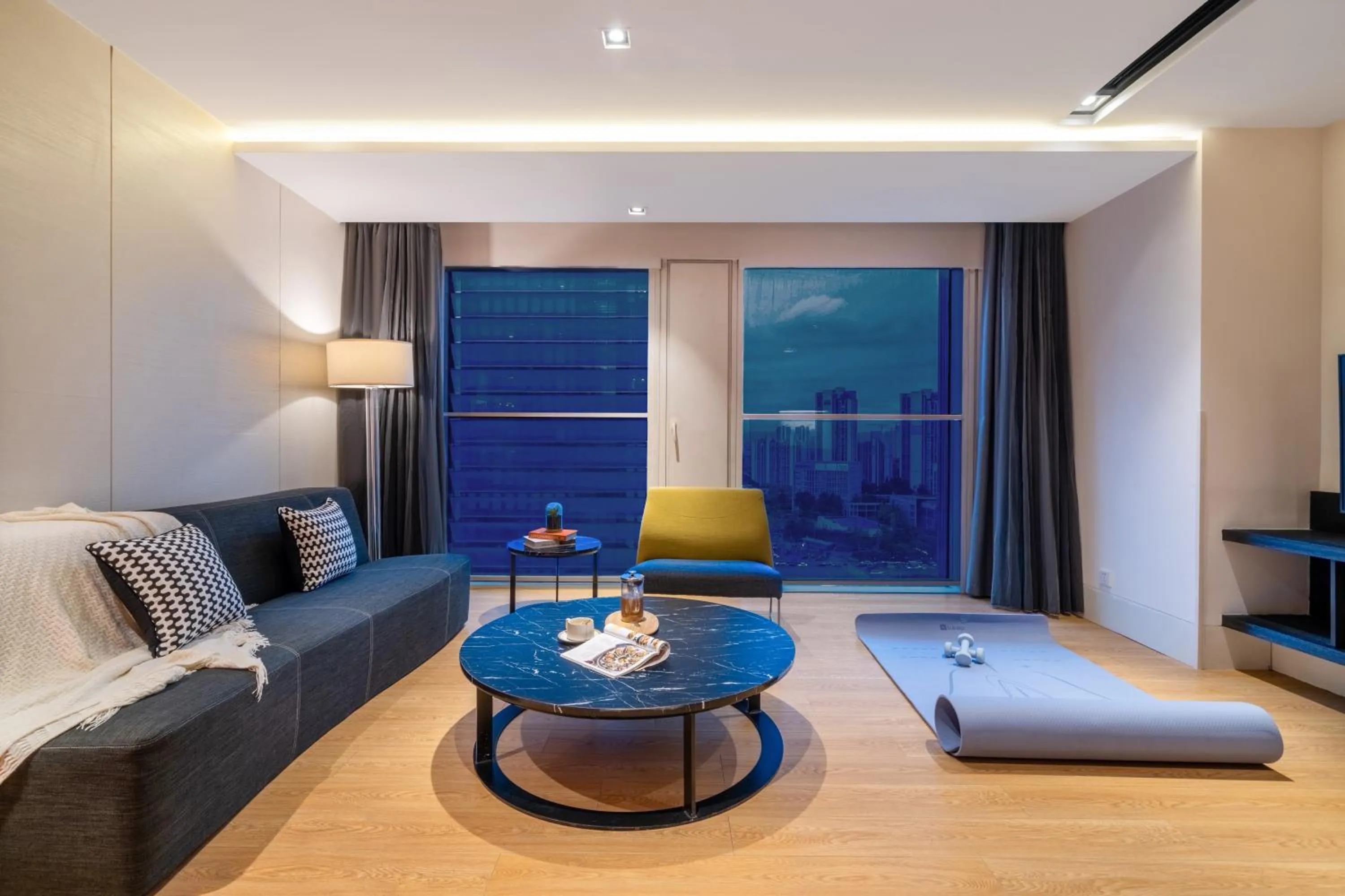 Living room, Bed in Citadines South Chengdu