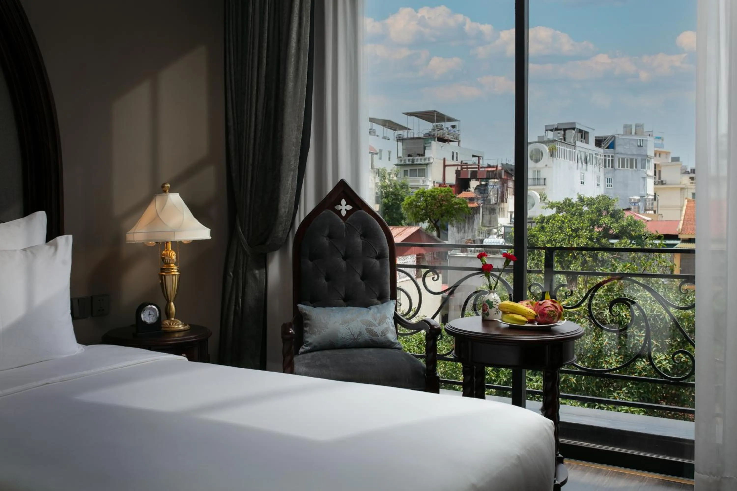 Balcony/Terrace, Bed in Le Chanvre Hanoi Hotel & Spa