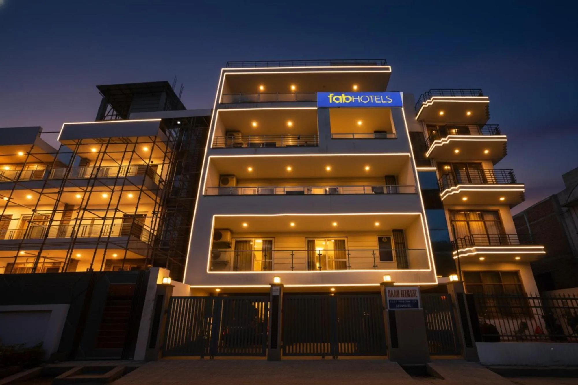 Property building in FabHotel Raahi Retreat - Nr Star Mall & 32nd Avenue