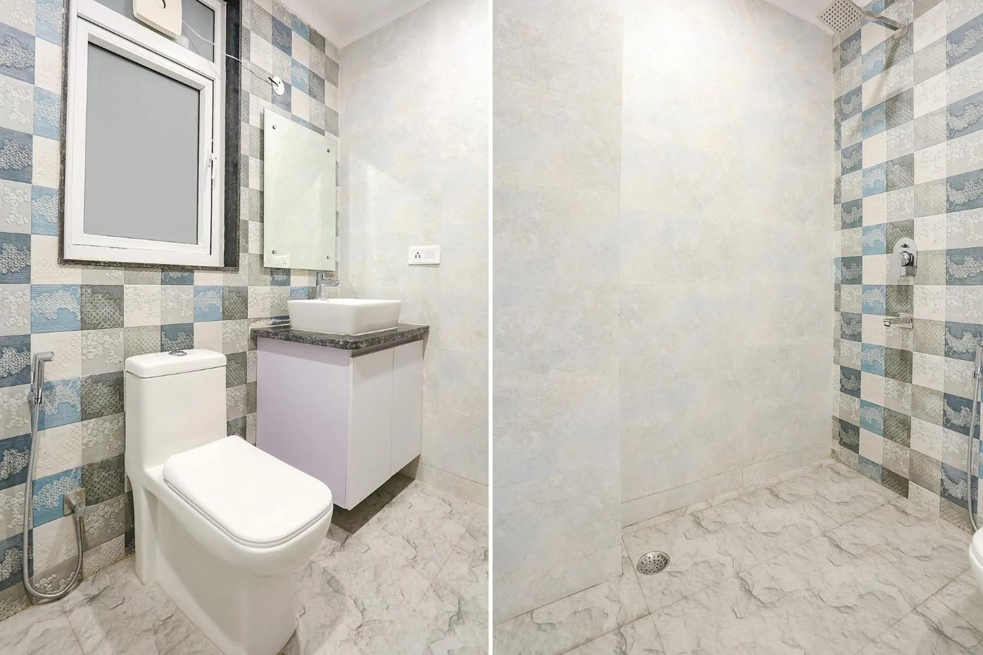 Bathroom in FabHotel Raahi Retreat - Nr Star Mall & 32nd Avenue