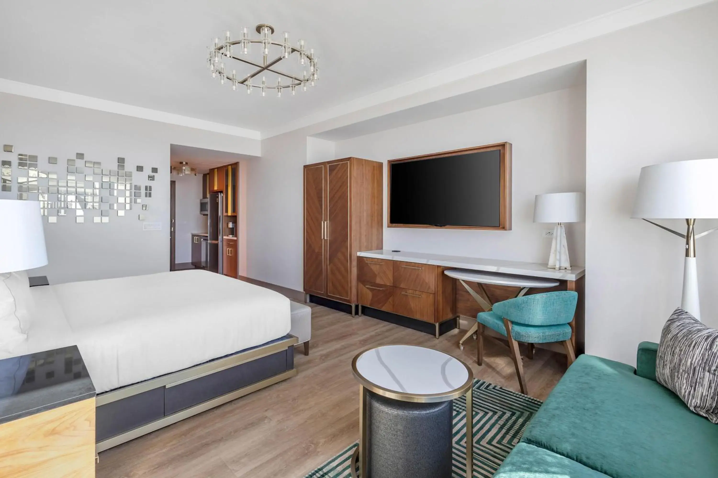 Living room, Bed in Hilton Club Elara Las Vegas Living room, Bed in Hilton Club Elara Las Vegas