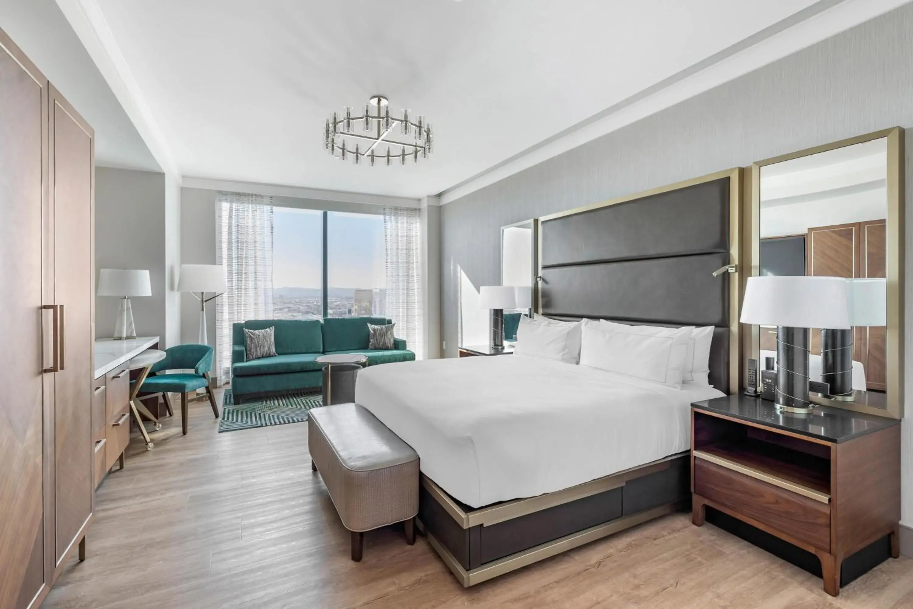 Living room, Bed in Hilton Club Elara Las Vegas Living room, Bed in Hilton Club Elara Las Vegas