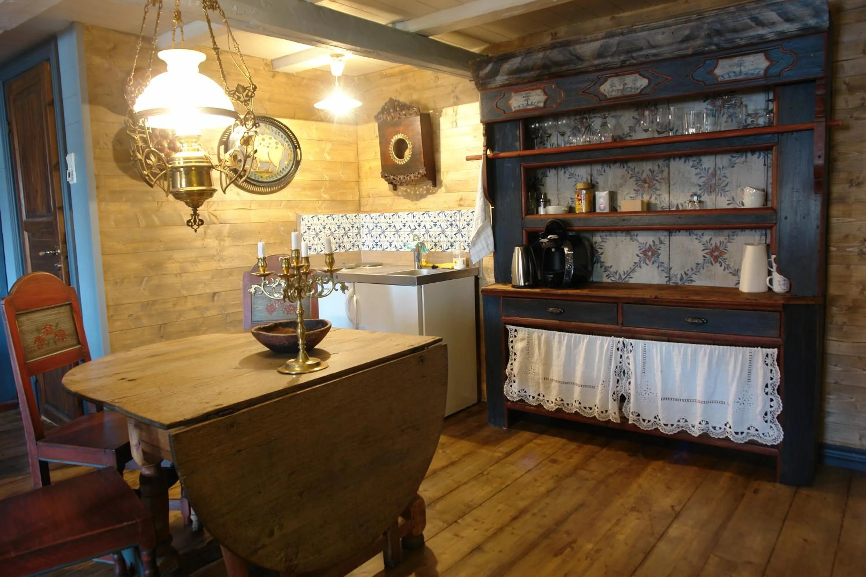 Kitchen or kitchenette in Lysko Gjestegård