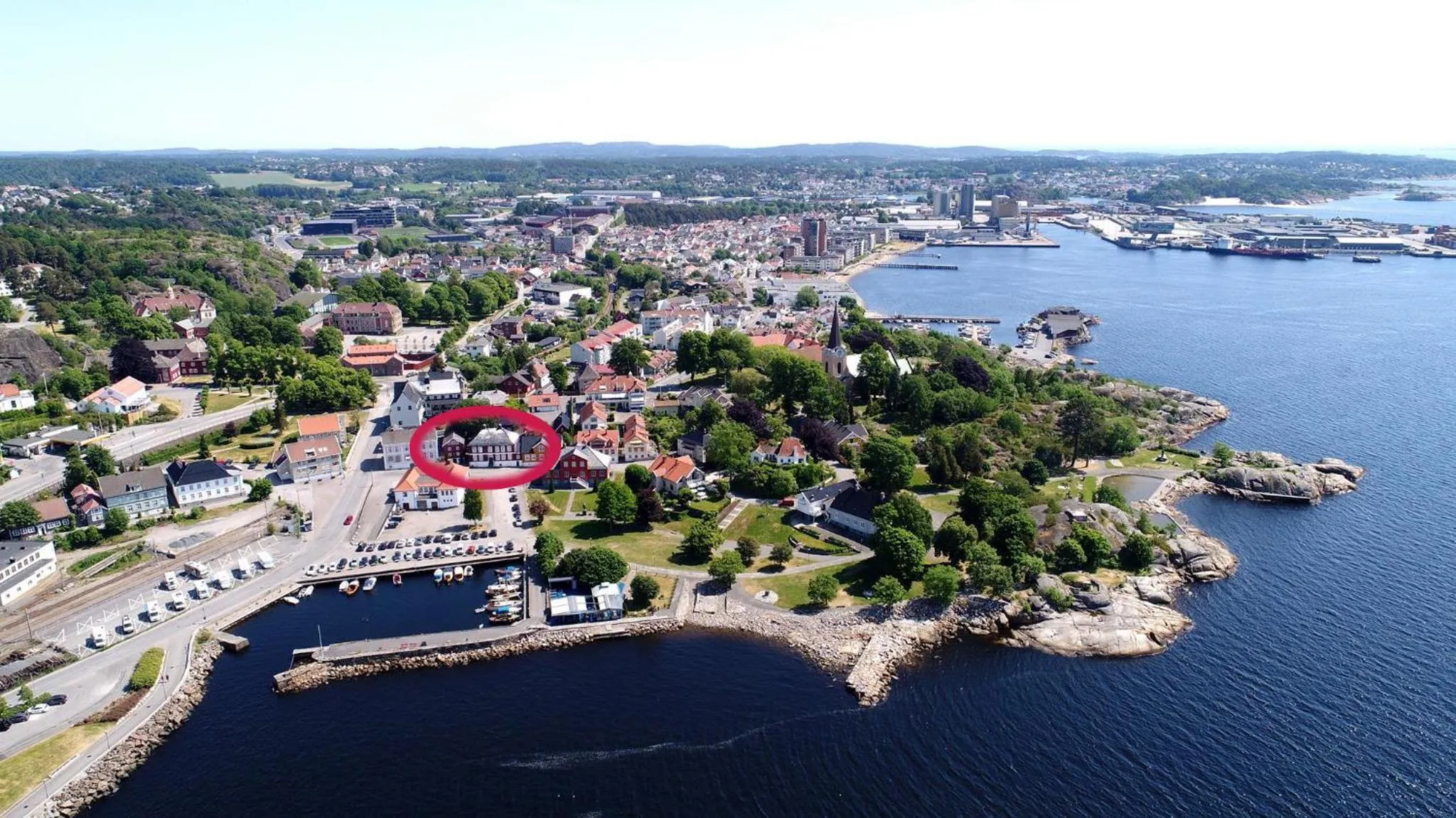 Bird's eye view in Lysko Gjestegård