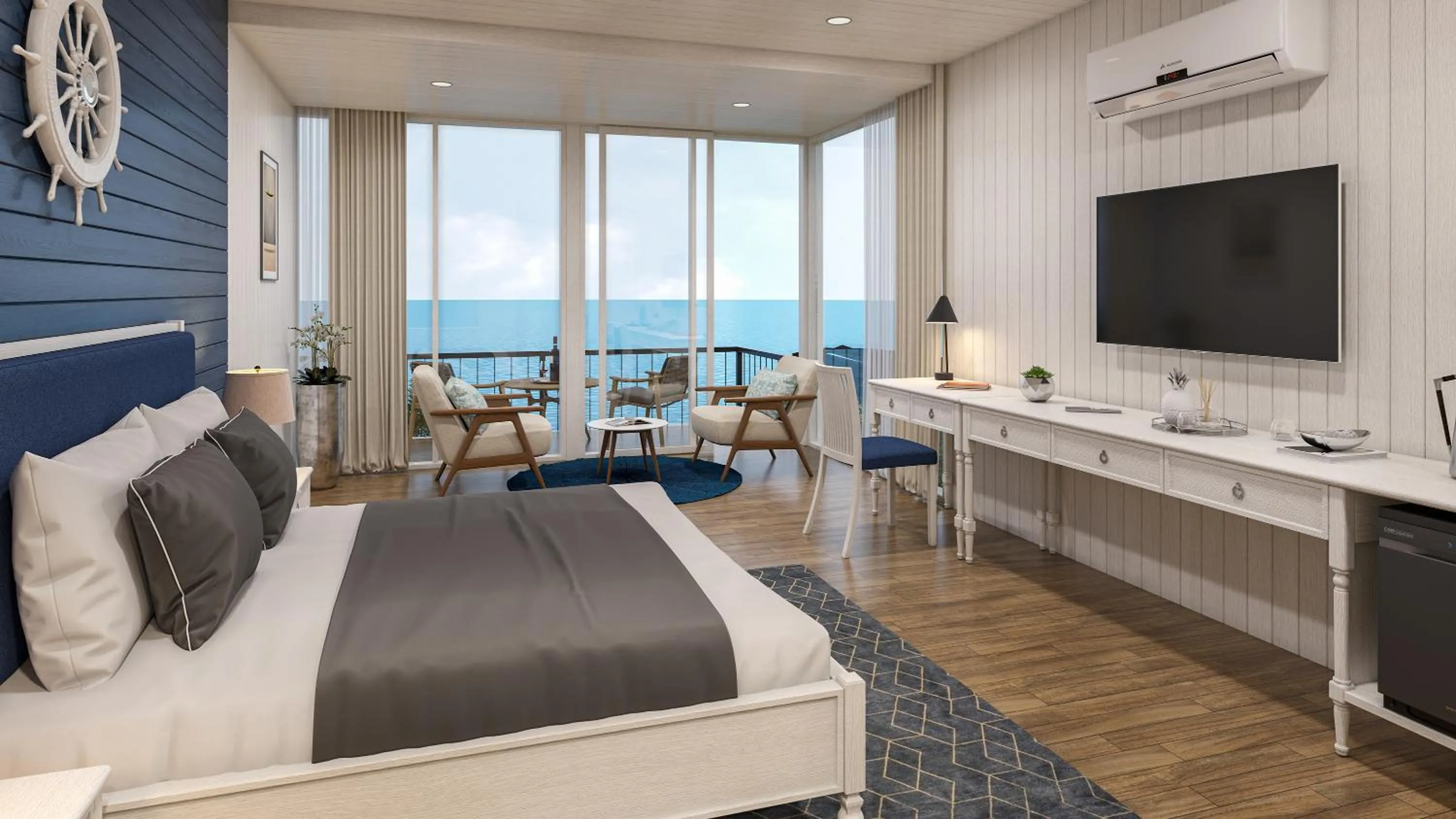 Bed in Praveg Beach Resort Diu, Chakratirth Beach