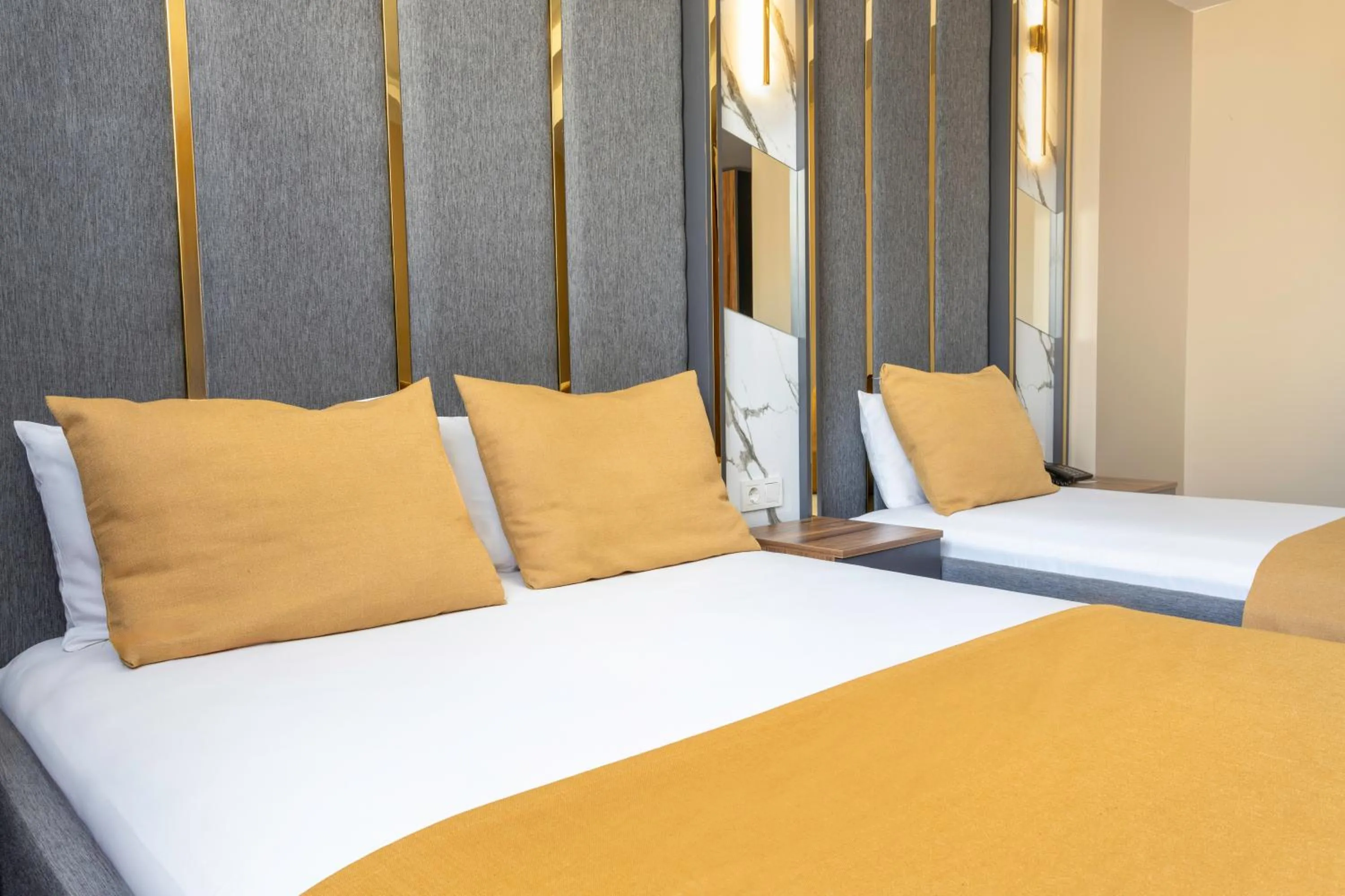 Decorative detail, Bed in Meridiani Taksim Hotel