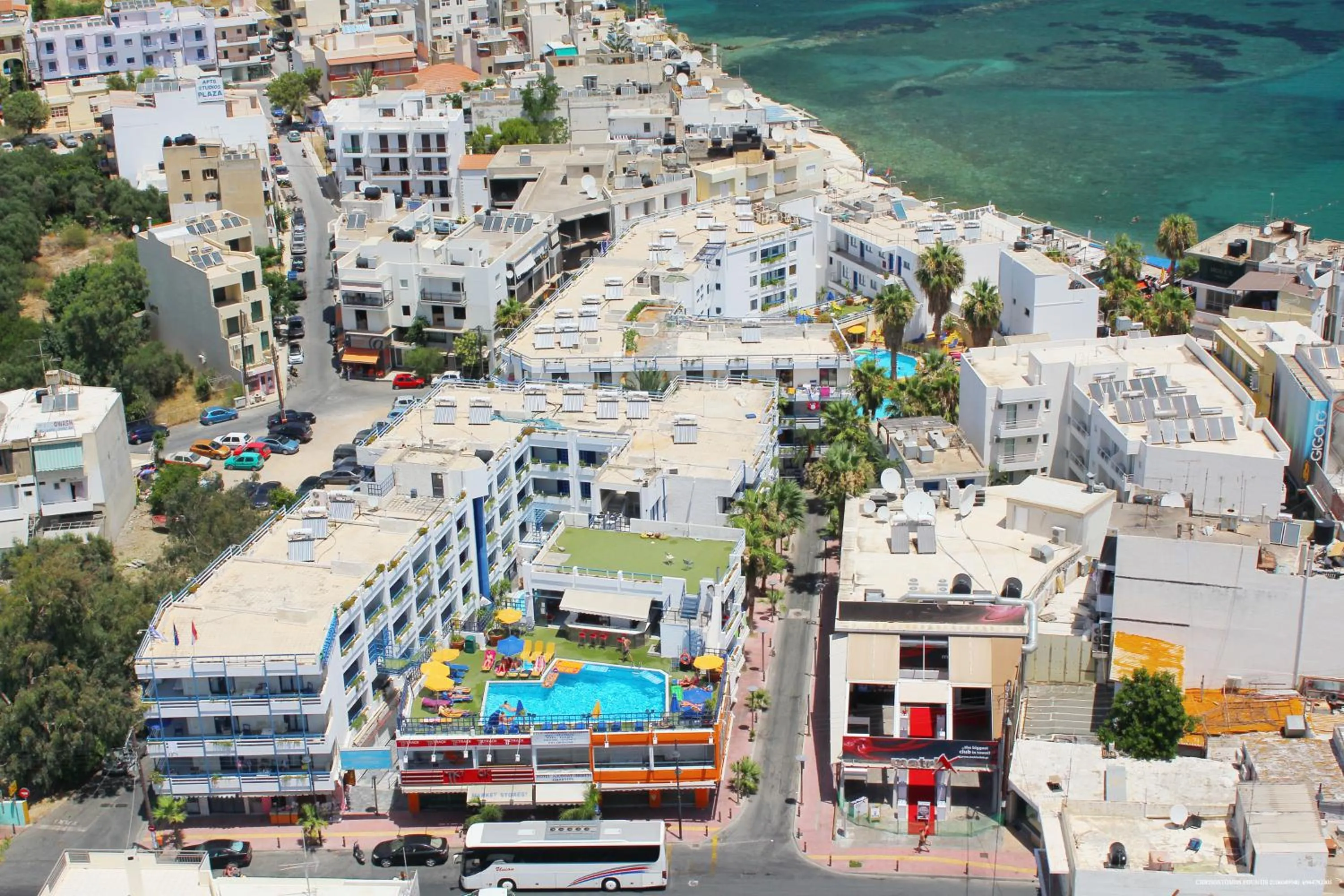 Bird's eye view in Kassavetis Center - Hotel Studios & Apartments