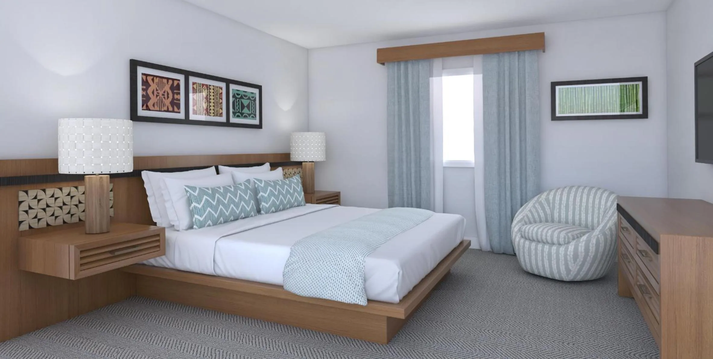 Bed in Mahalo Diamond Beach Resort