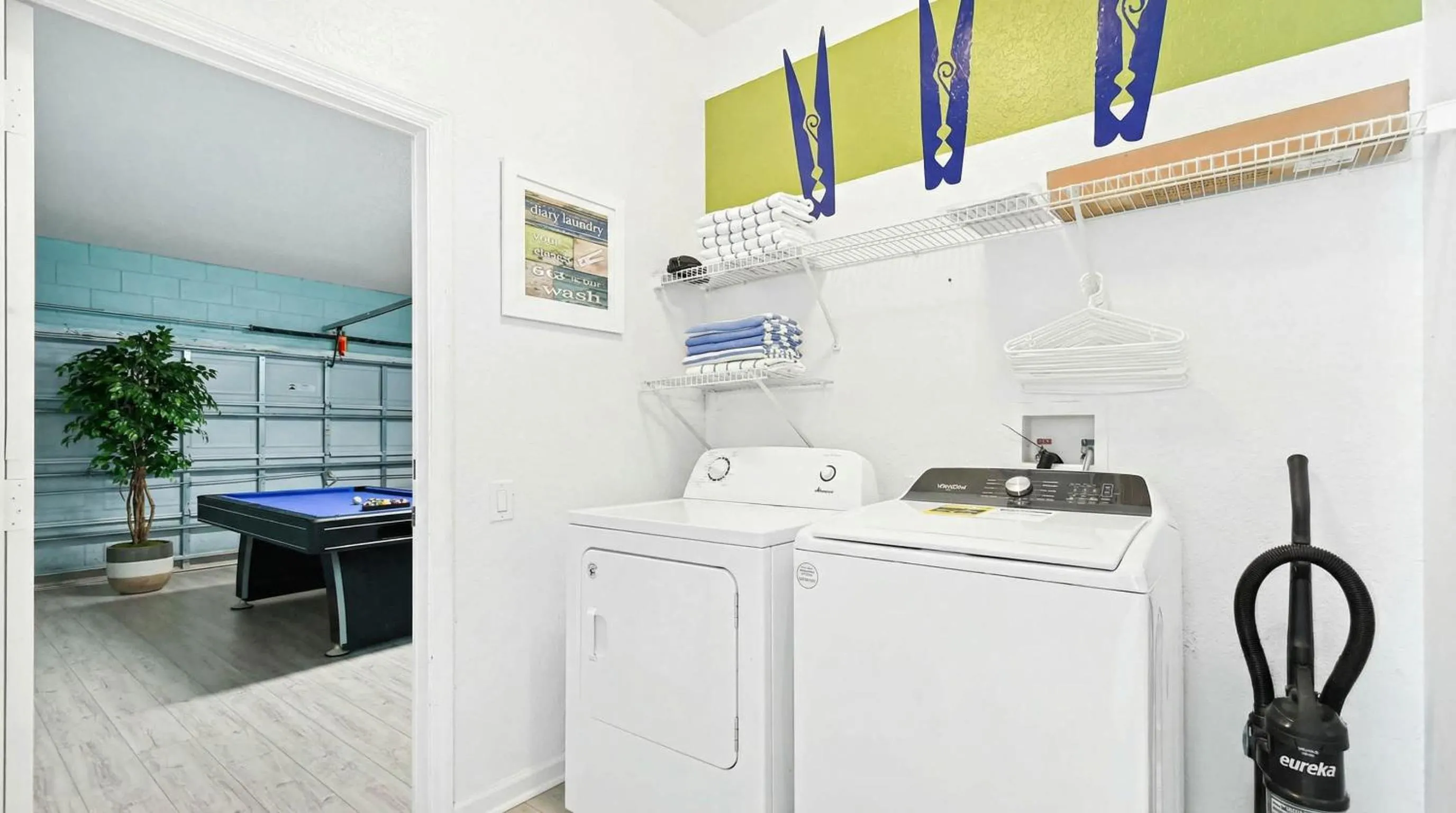 laundry in No Rear Neighbor 6BR Private Pool/Spa Near Disney
