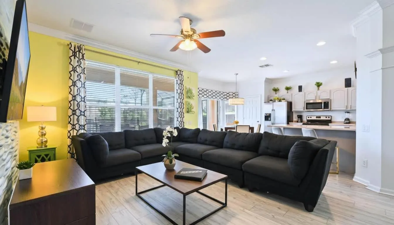 Living room in No Rear Neighbor 6BR Private Pool/Spa Near Disney