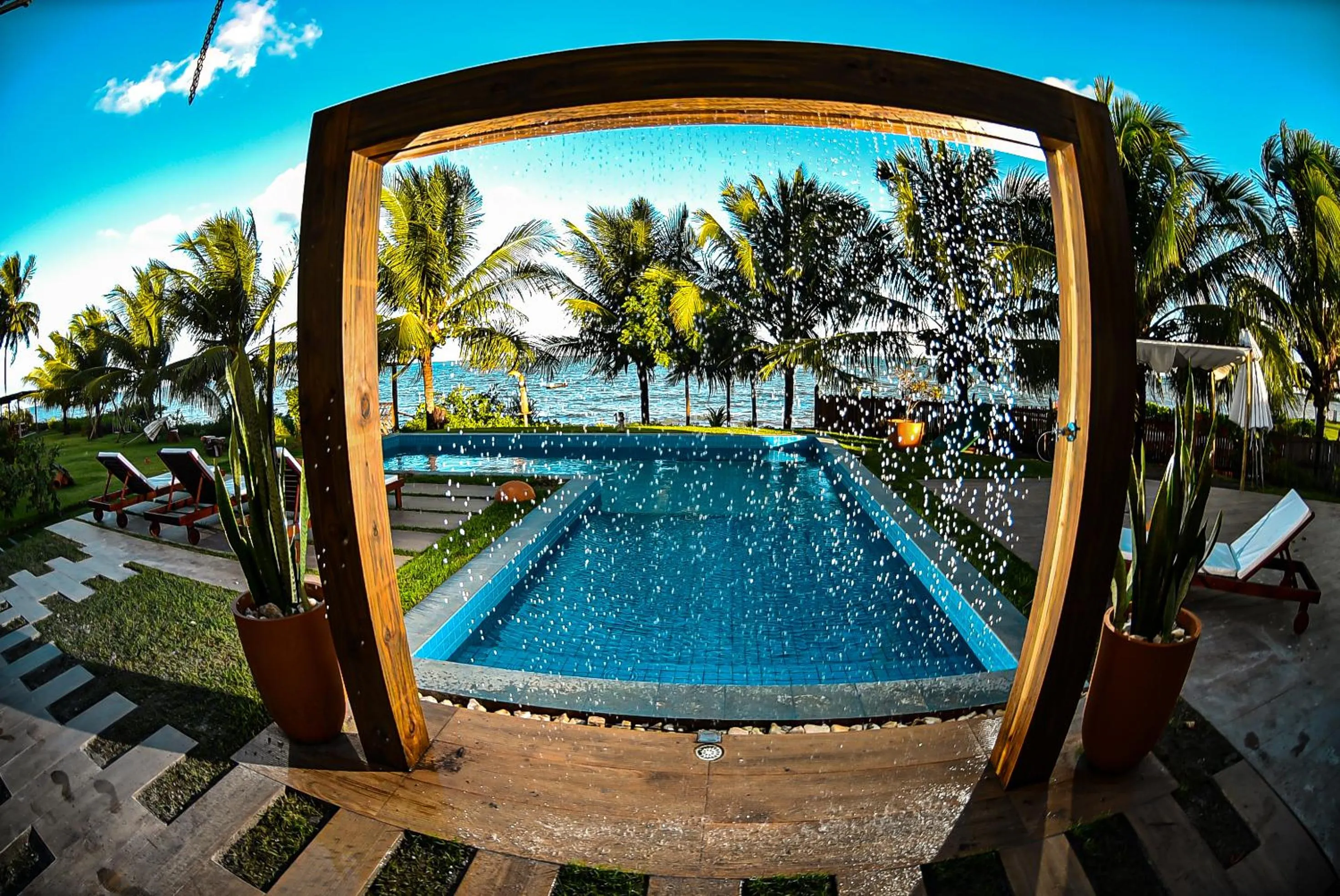 Pool view in Pousada Marceneiro