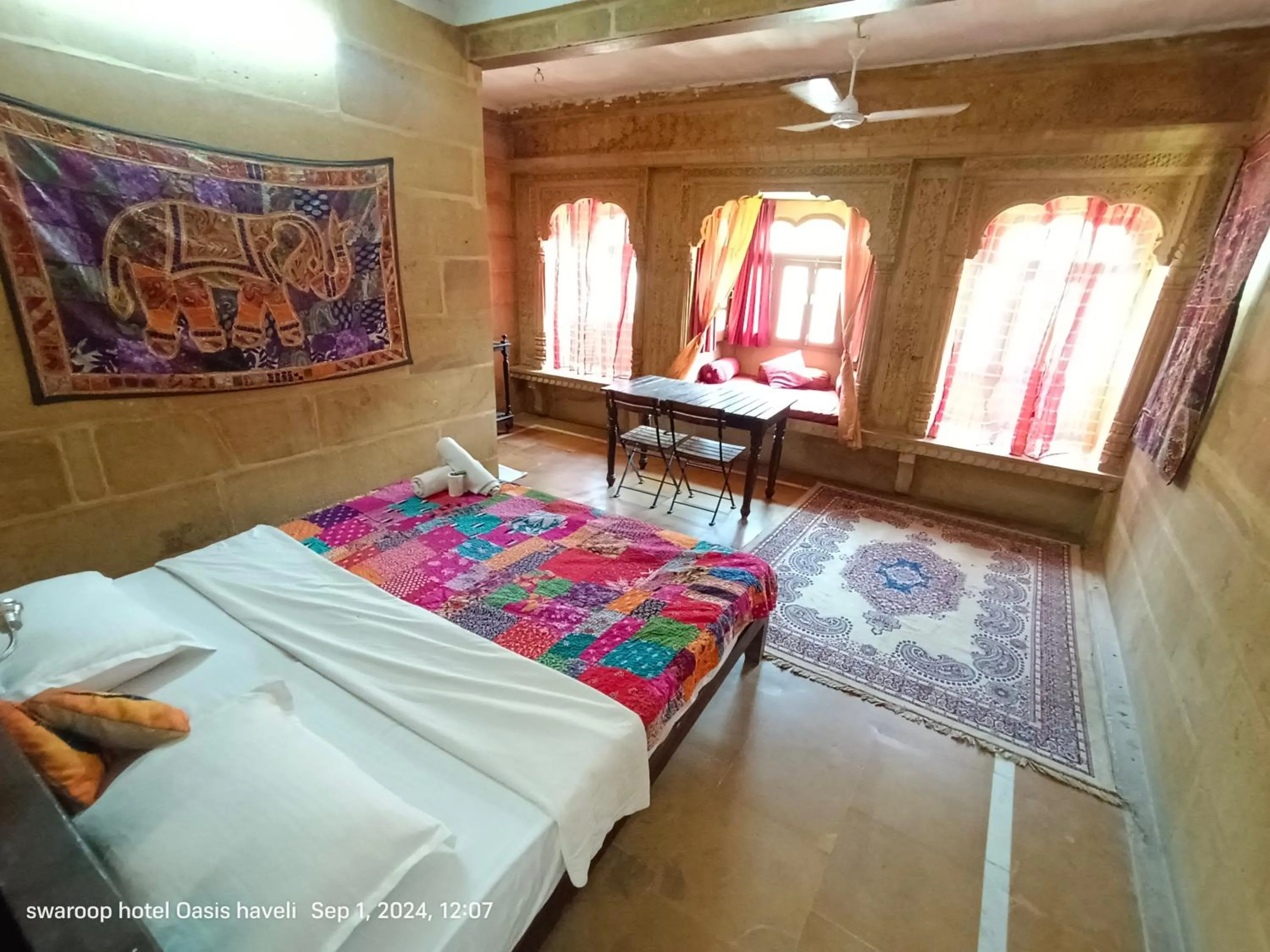 Bed in Hotel Oasis Haveli Jaisalmer