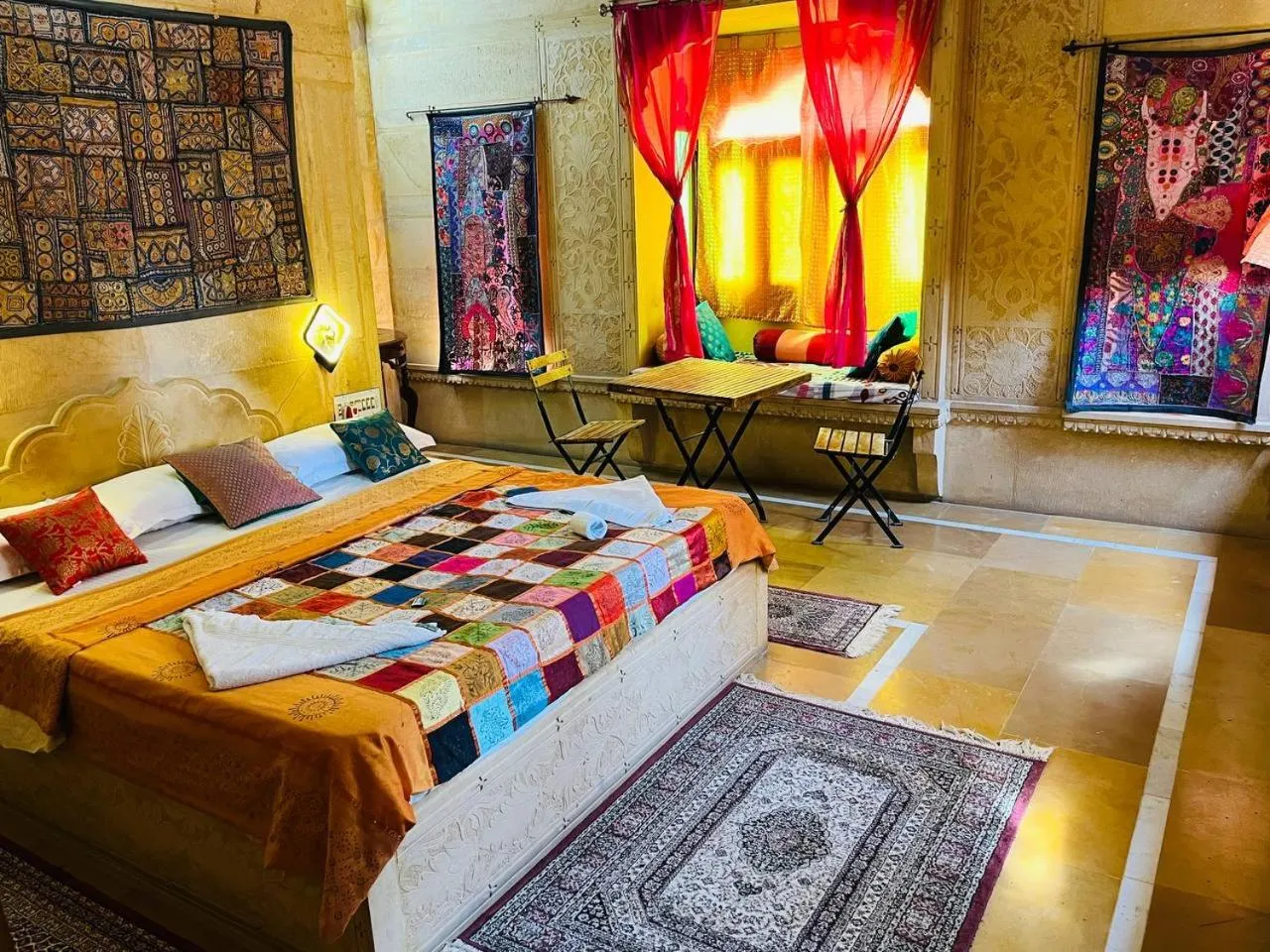 Bed in Hotel Oasis Haveli Jaisalmer