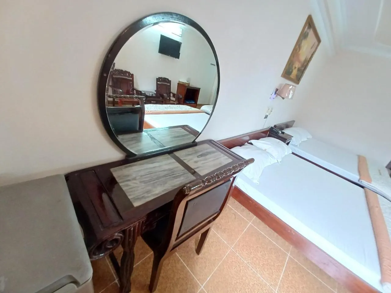 Seating area, Bed in Nhat Binh Hotel