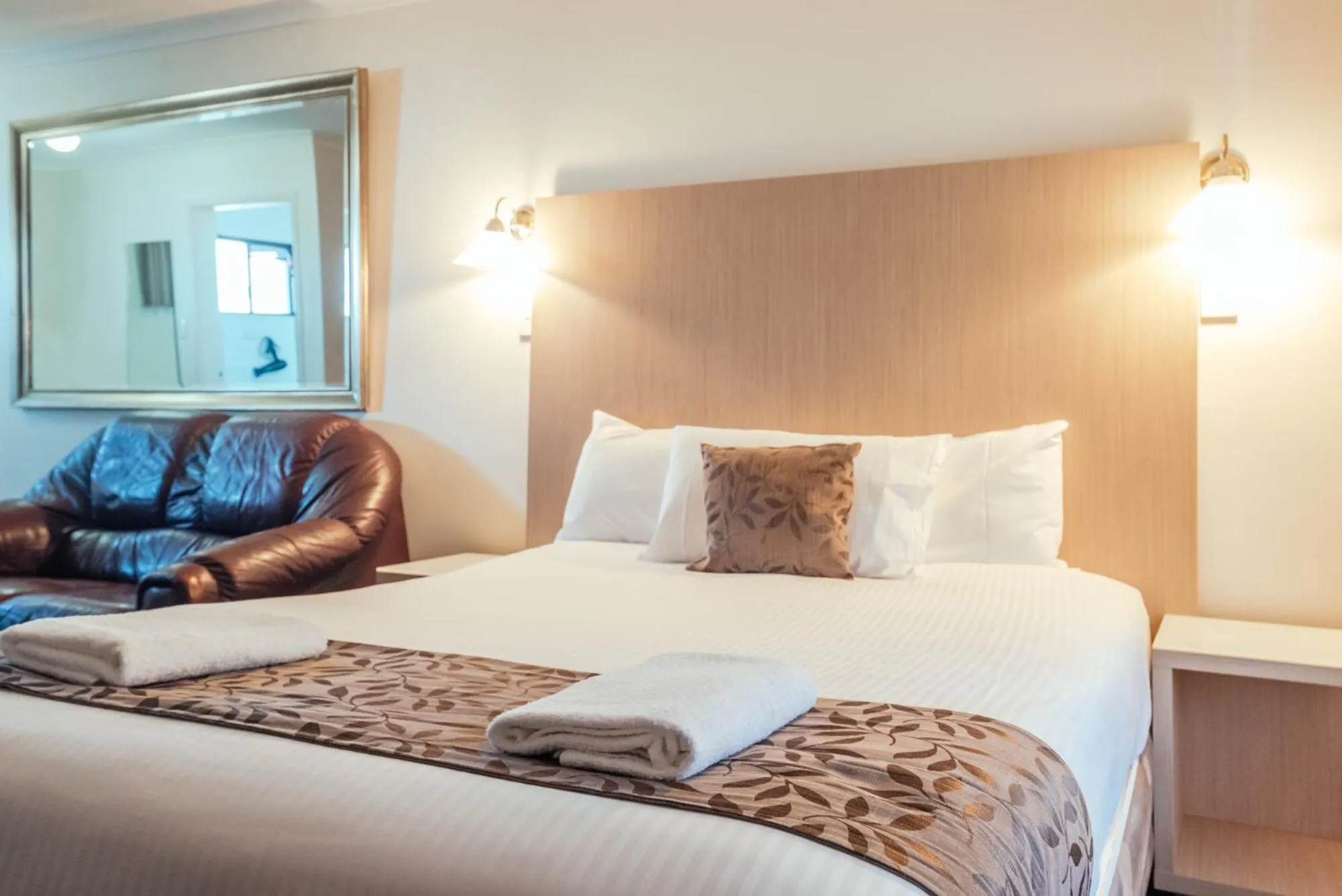 Bed in Coffs Windmill Motel