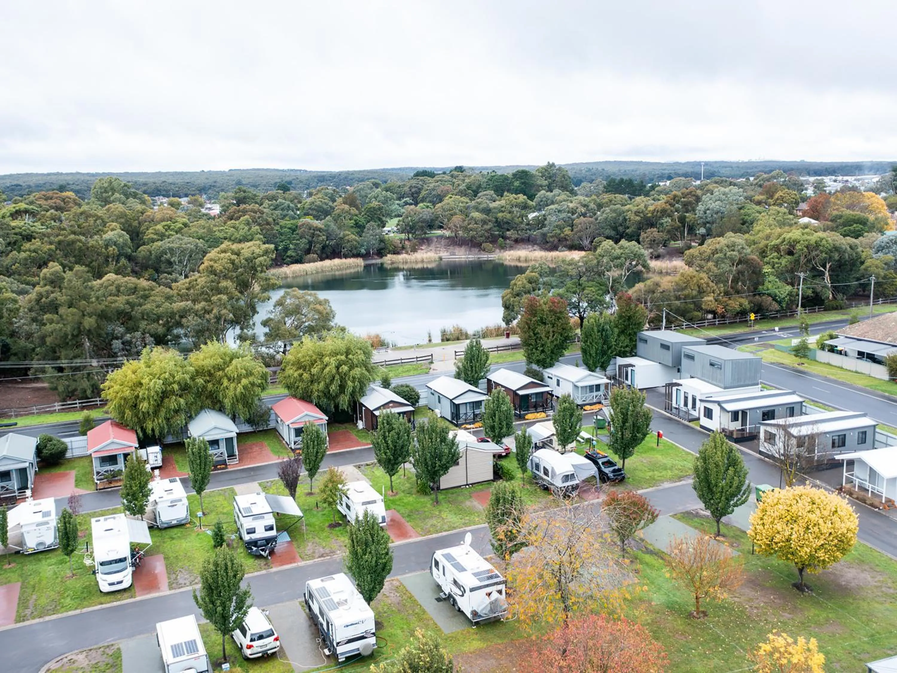 Bird's eye view in NRMA Ballarat Holiday Park
