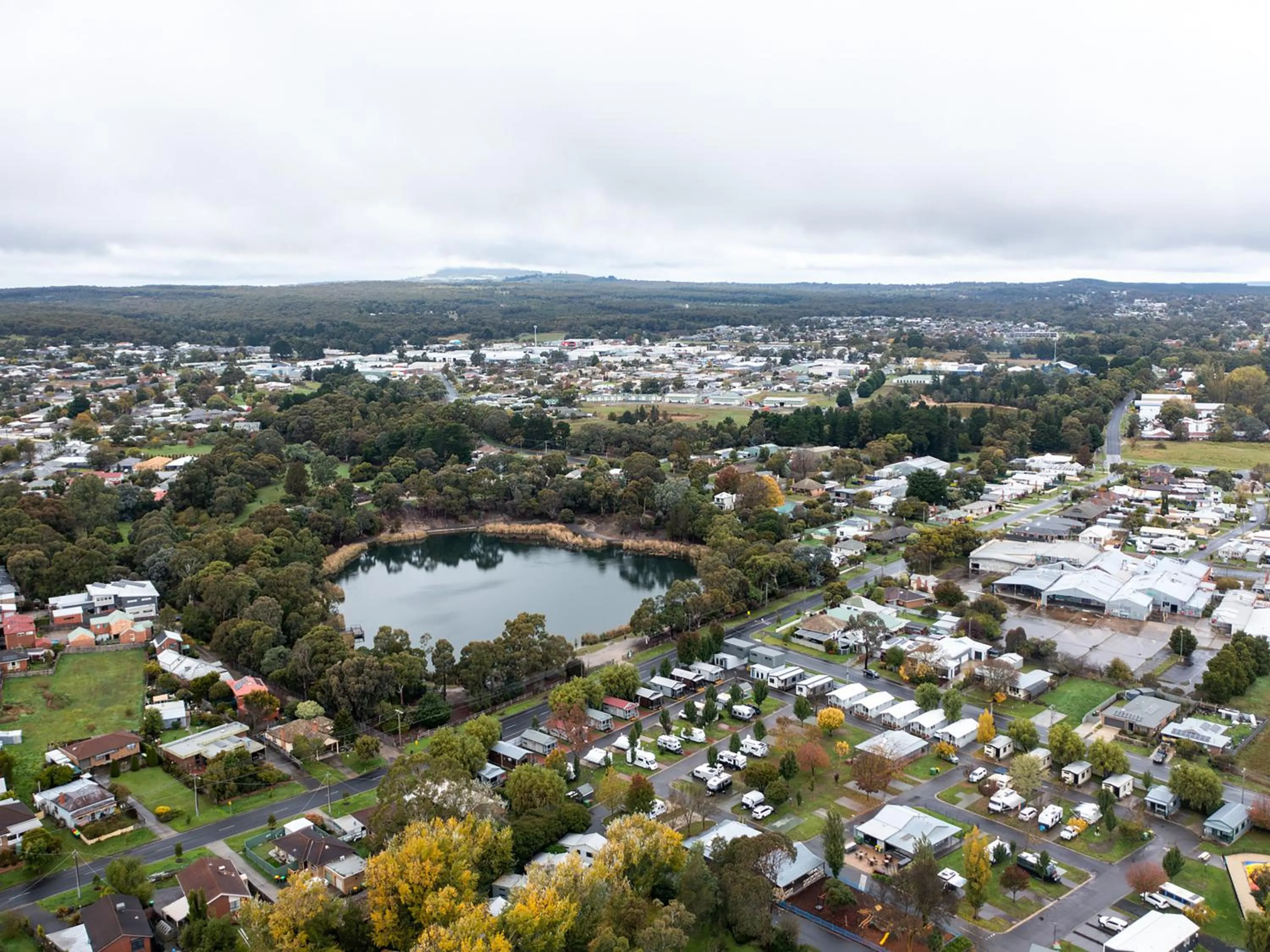 Bird's eye view in NRMA Ballarat Holiday Park