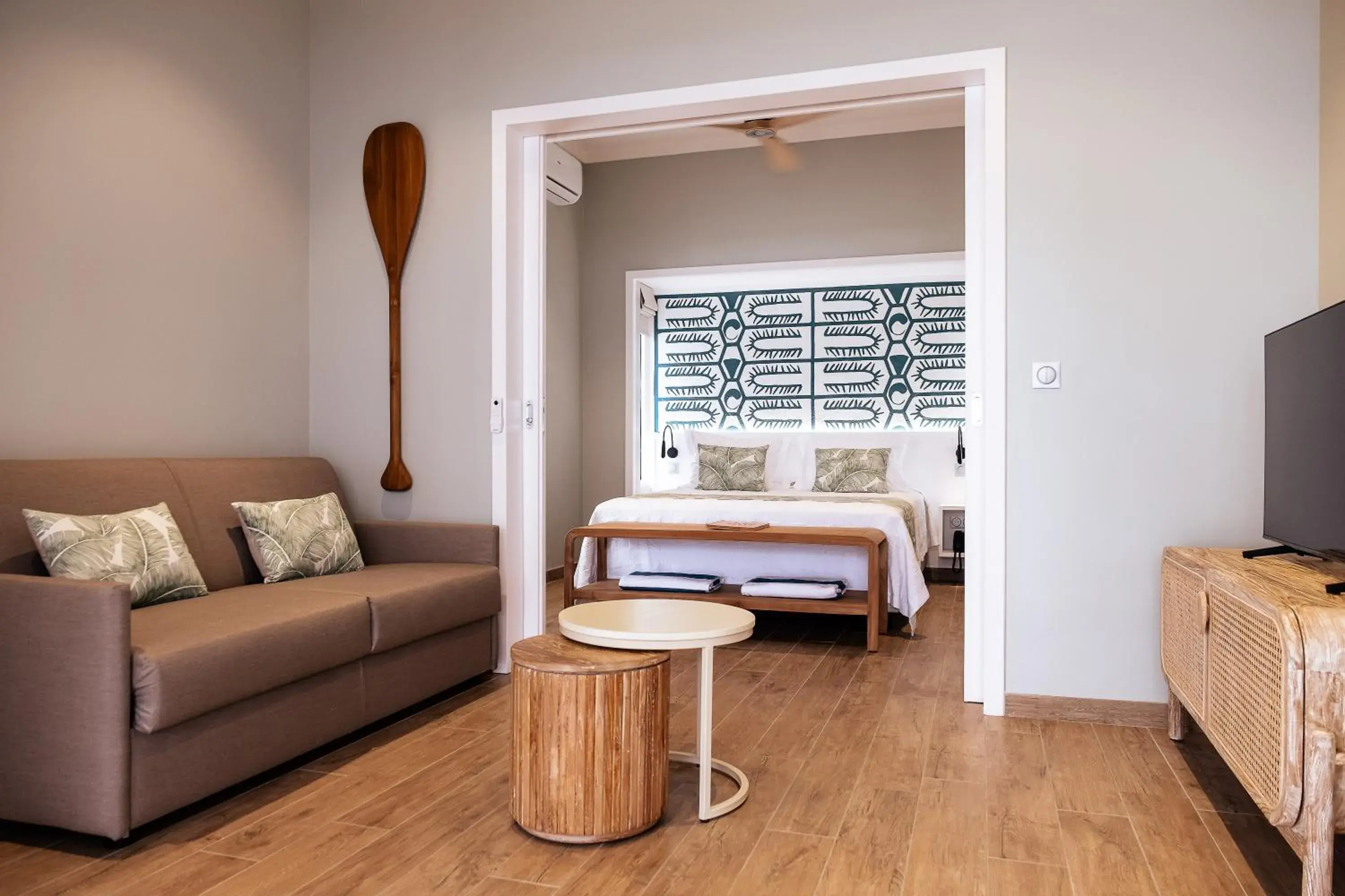 Bed in Niu Beach Hôtel Moorea Bed in Niu Beach Hôtel Moorea