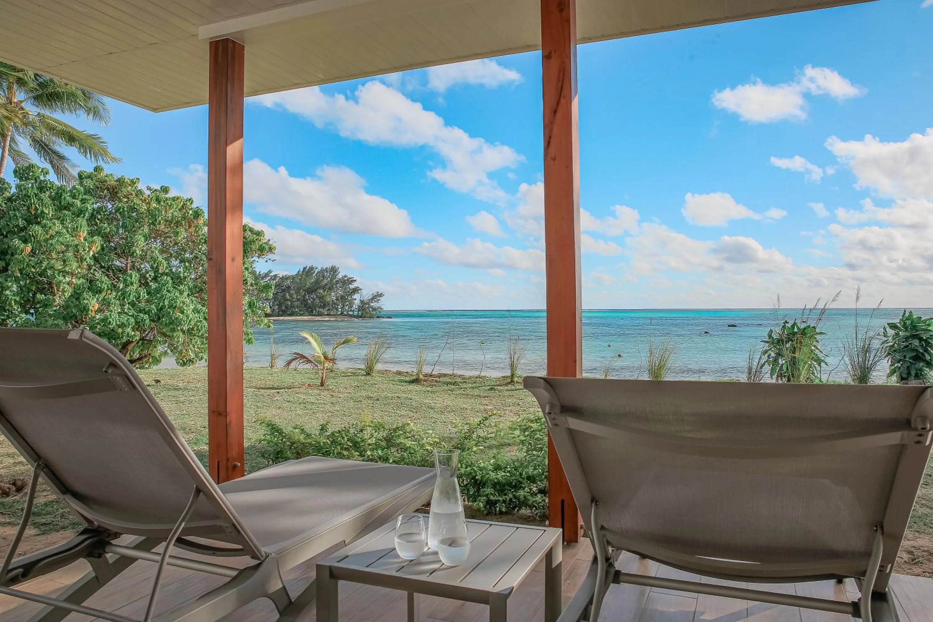 Patio in Niu Beach Hôtel Moorea