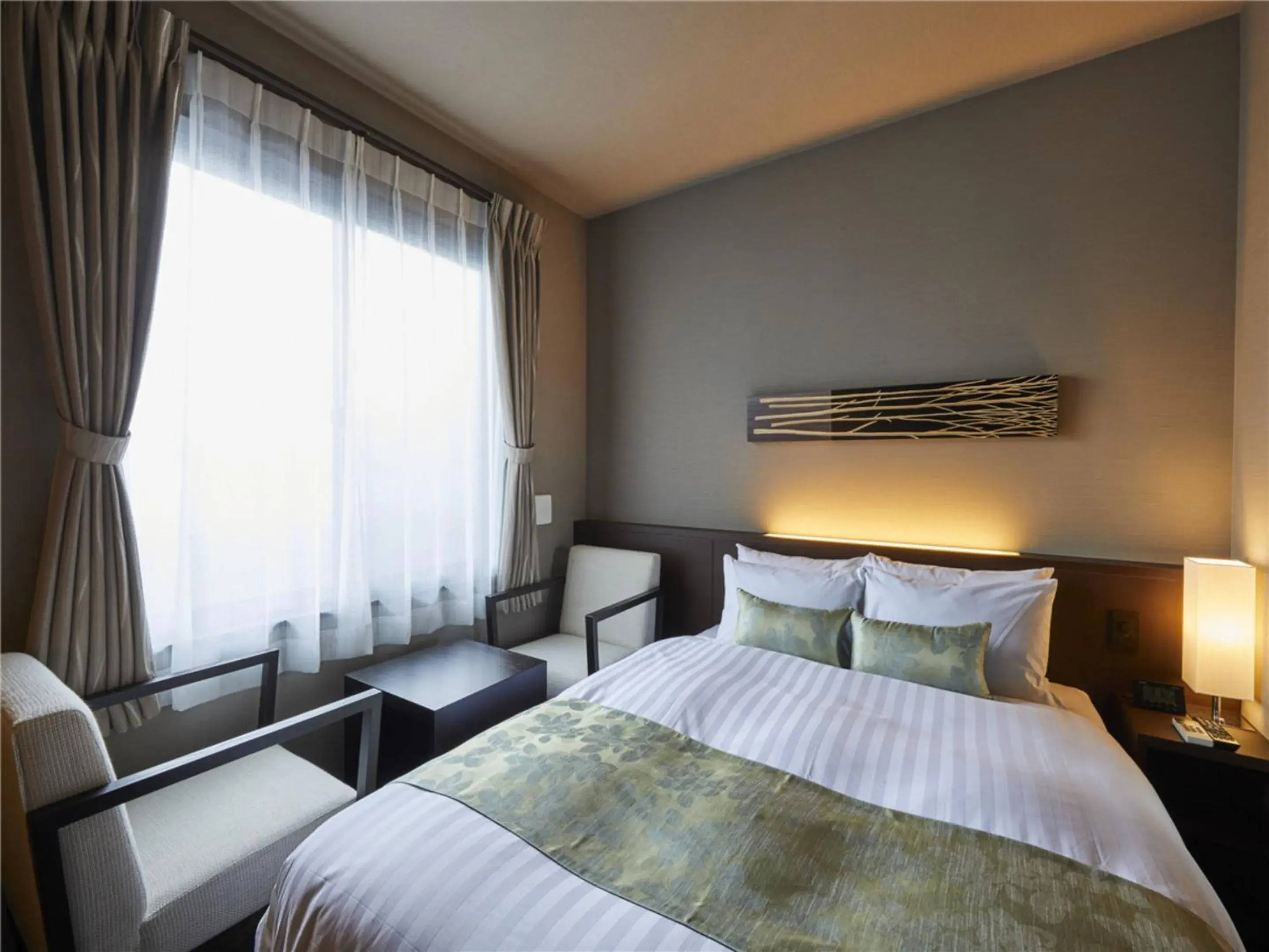 Bed in Waka Heian Shirakawa Hotel Bed in Waka Heian Shirakawa Hotel