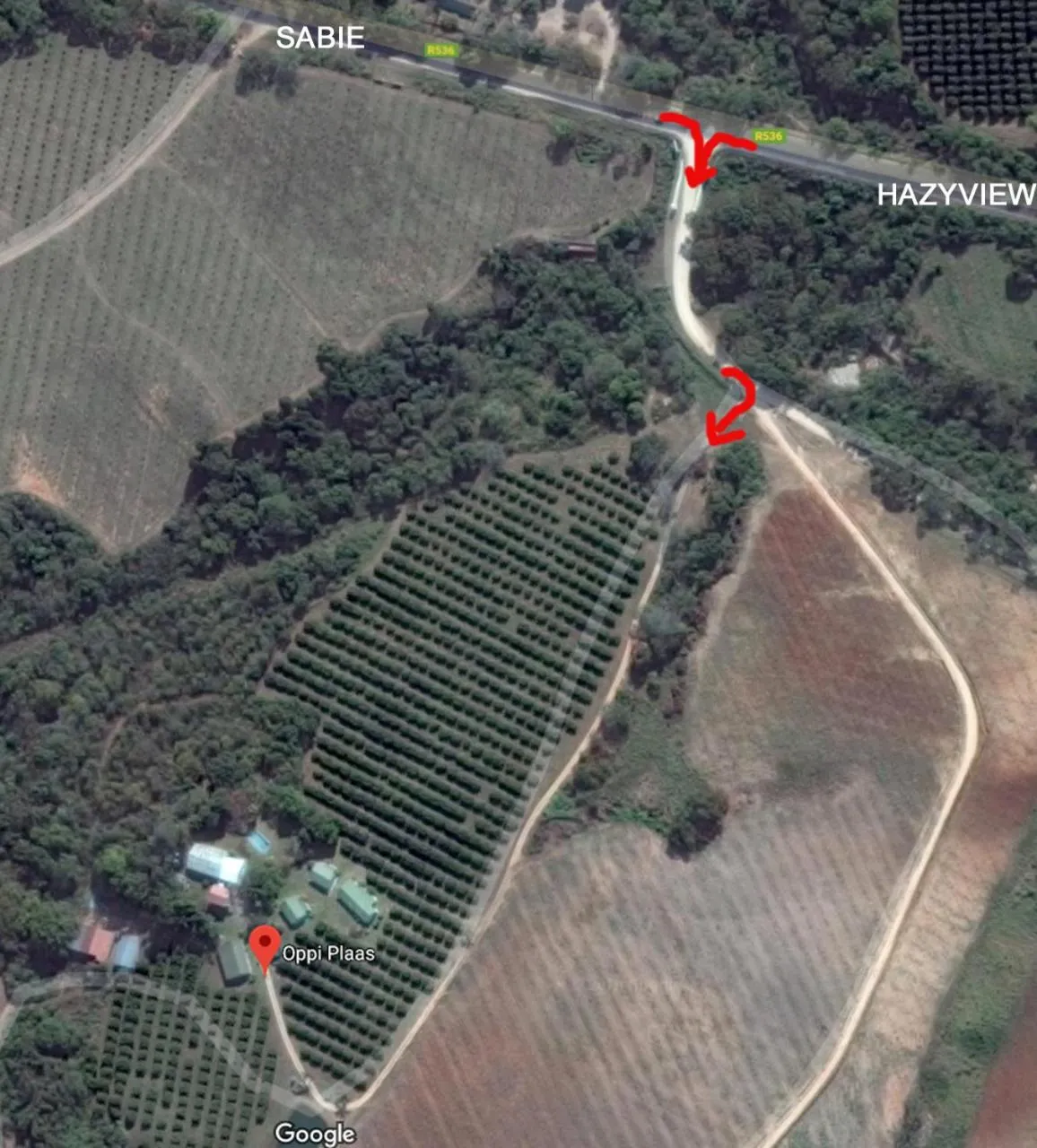 Bird's eye view in Oppi Plaas