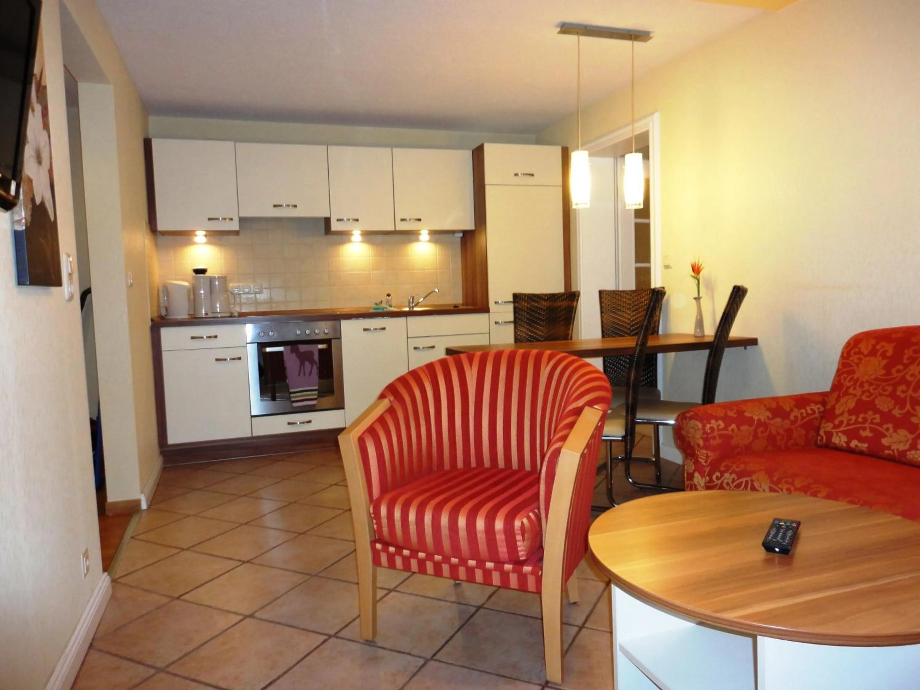 Kitchen or kitchenette in Hotel Villa Meeresgruss