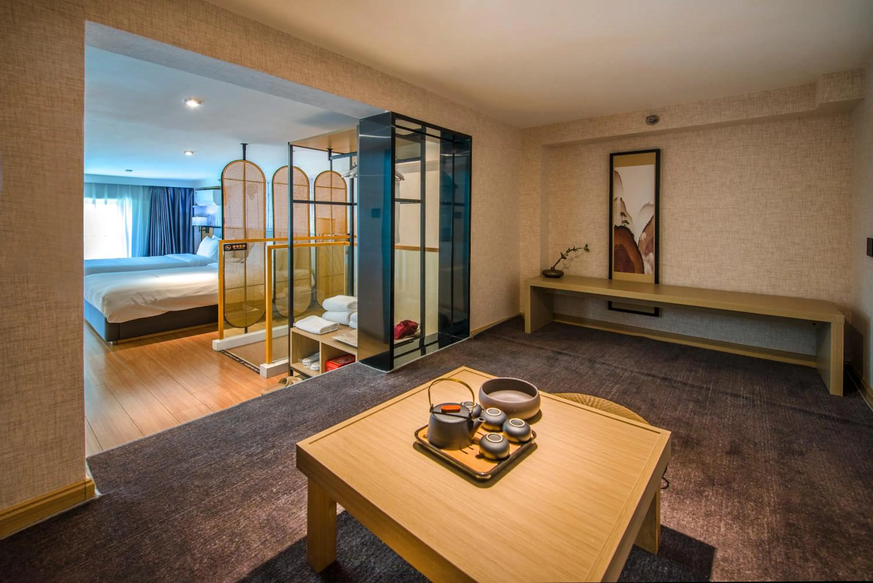 Bed in Baytop Living of Guangzhou Drimin House Hotel - Canton Fair Free Shuttle Bus
