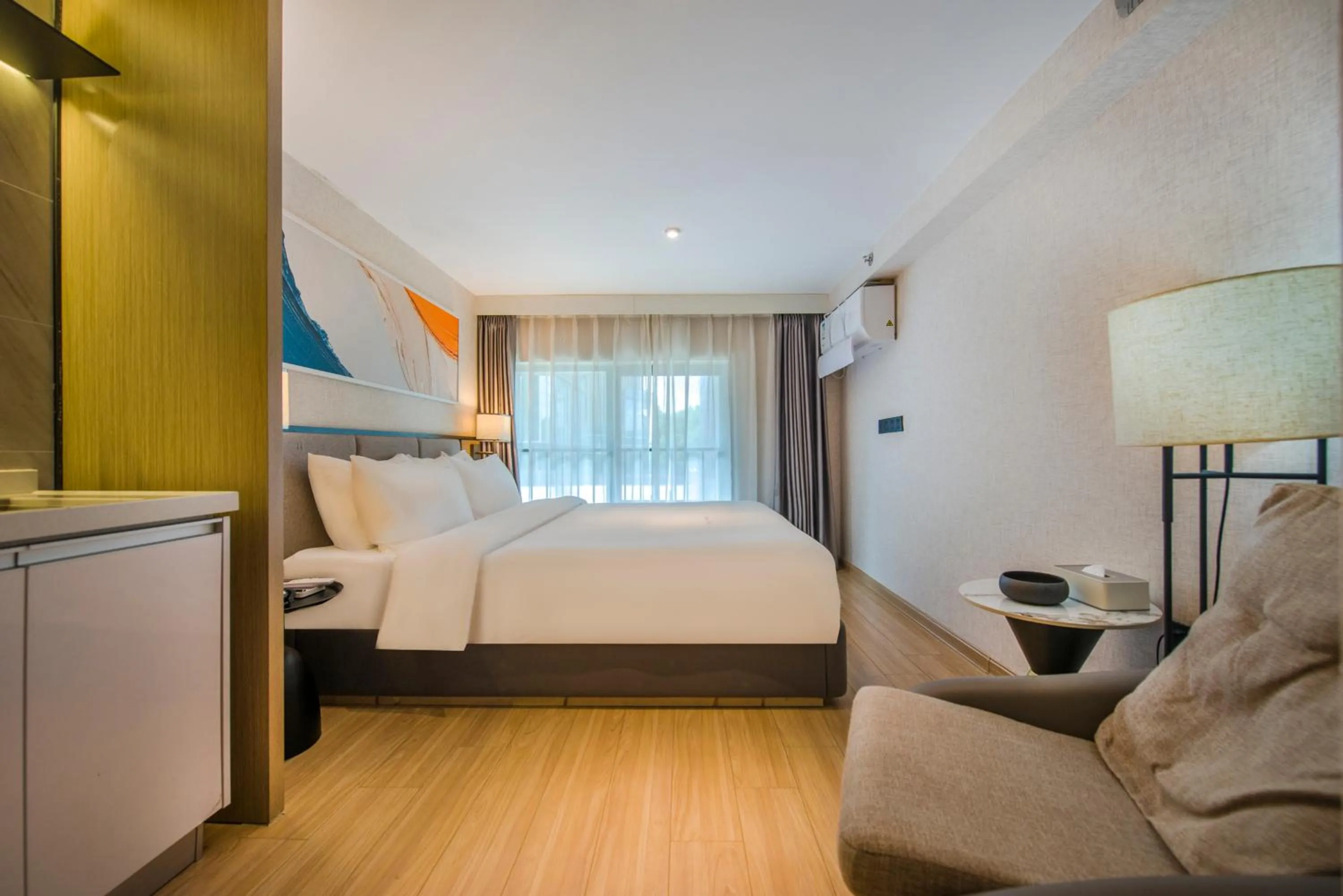 Bed in Baytop Living of Guangzhou Drimin House Hotel - Canton Fair Free Shuttle Bus