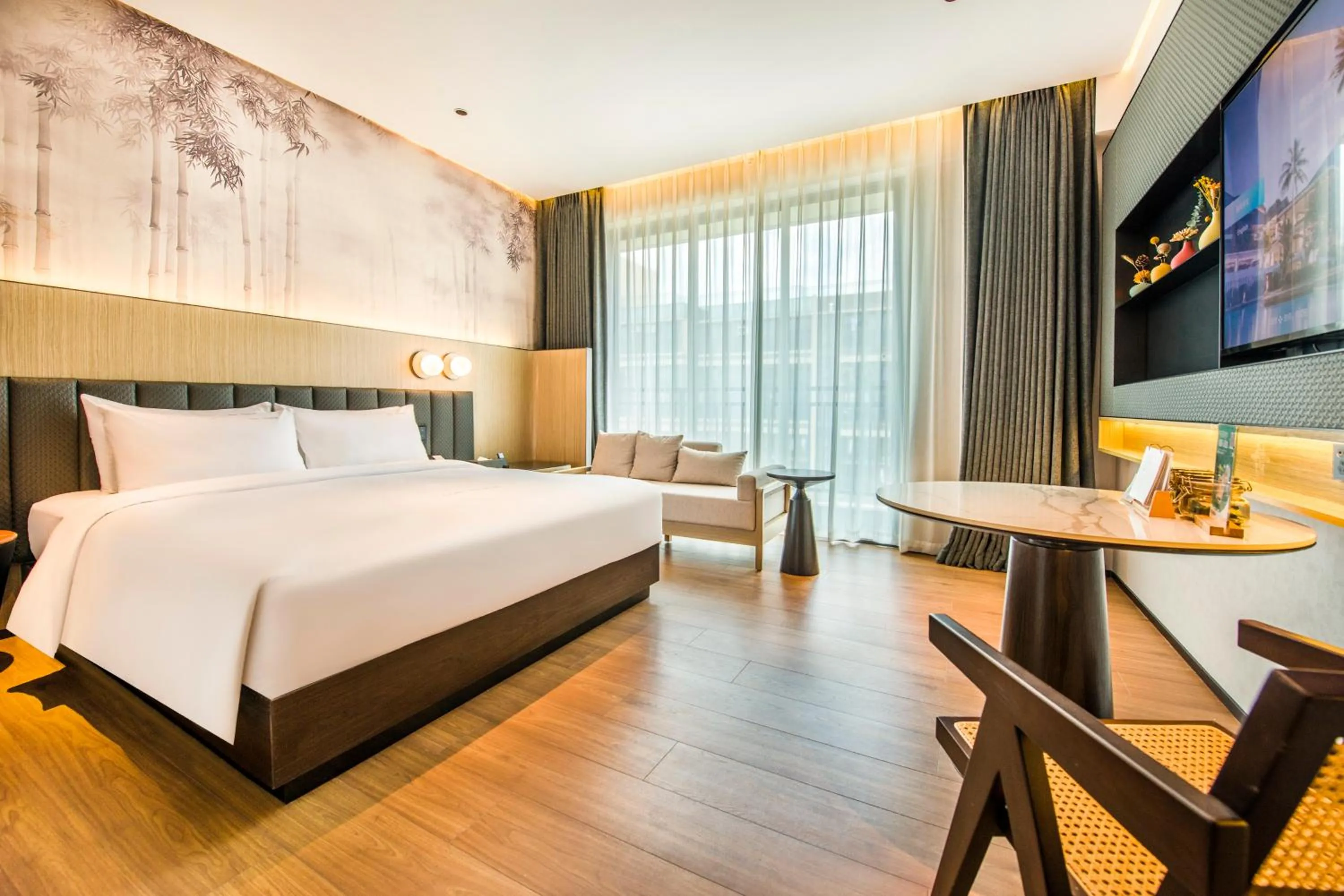 Bed in Baytop Living of Guangzhou Drimin House Hotel - Canton Fair Free Shuttle Bus