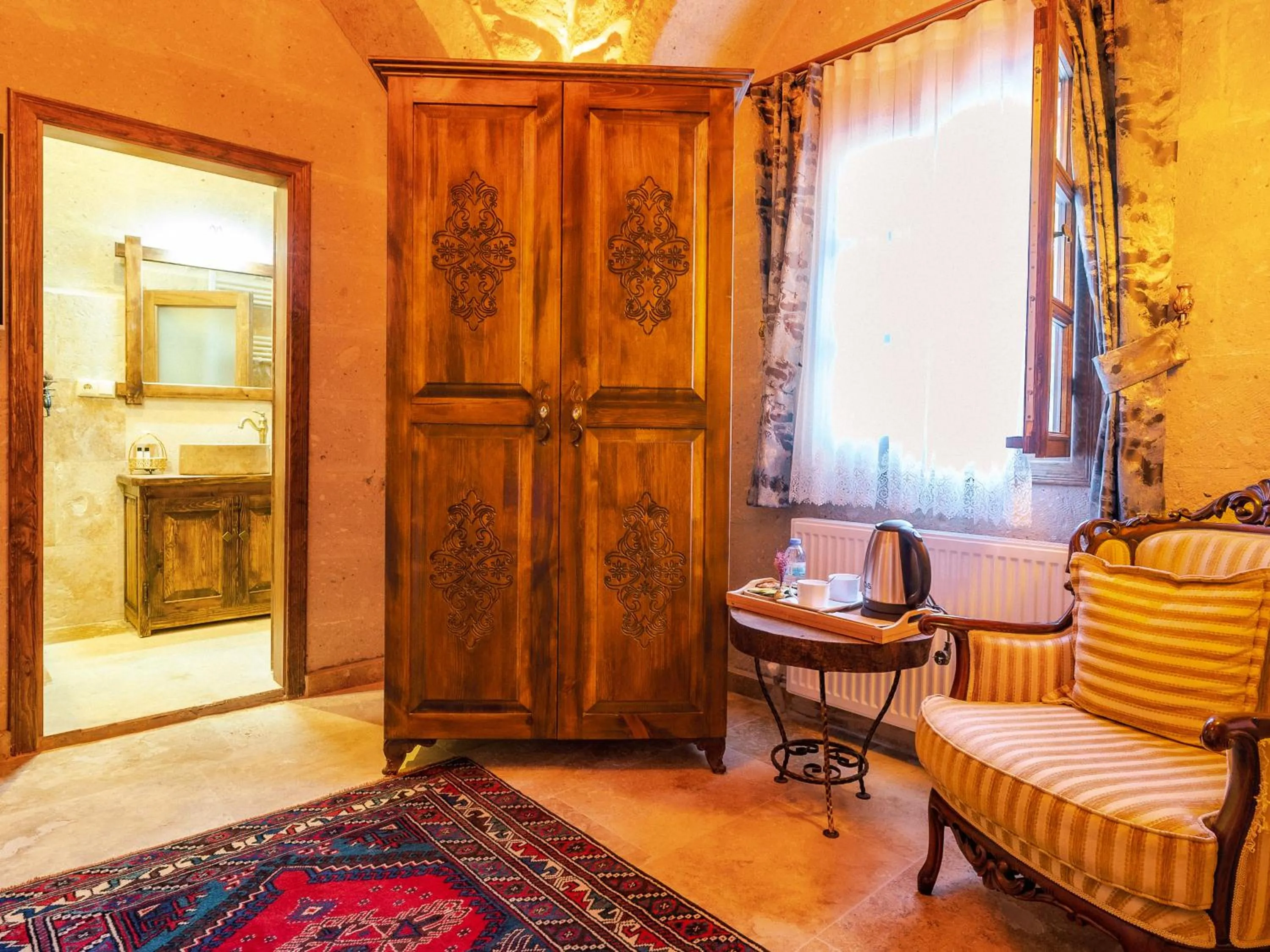 Seating area in Cappanar Cave Hotel