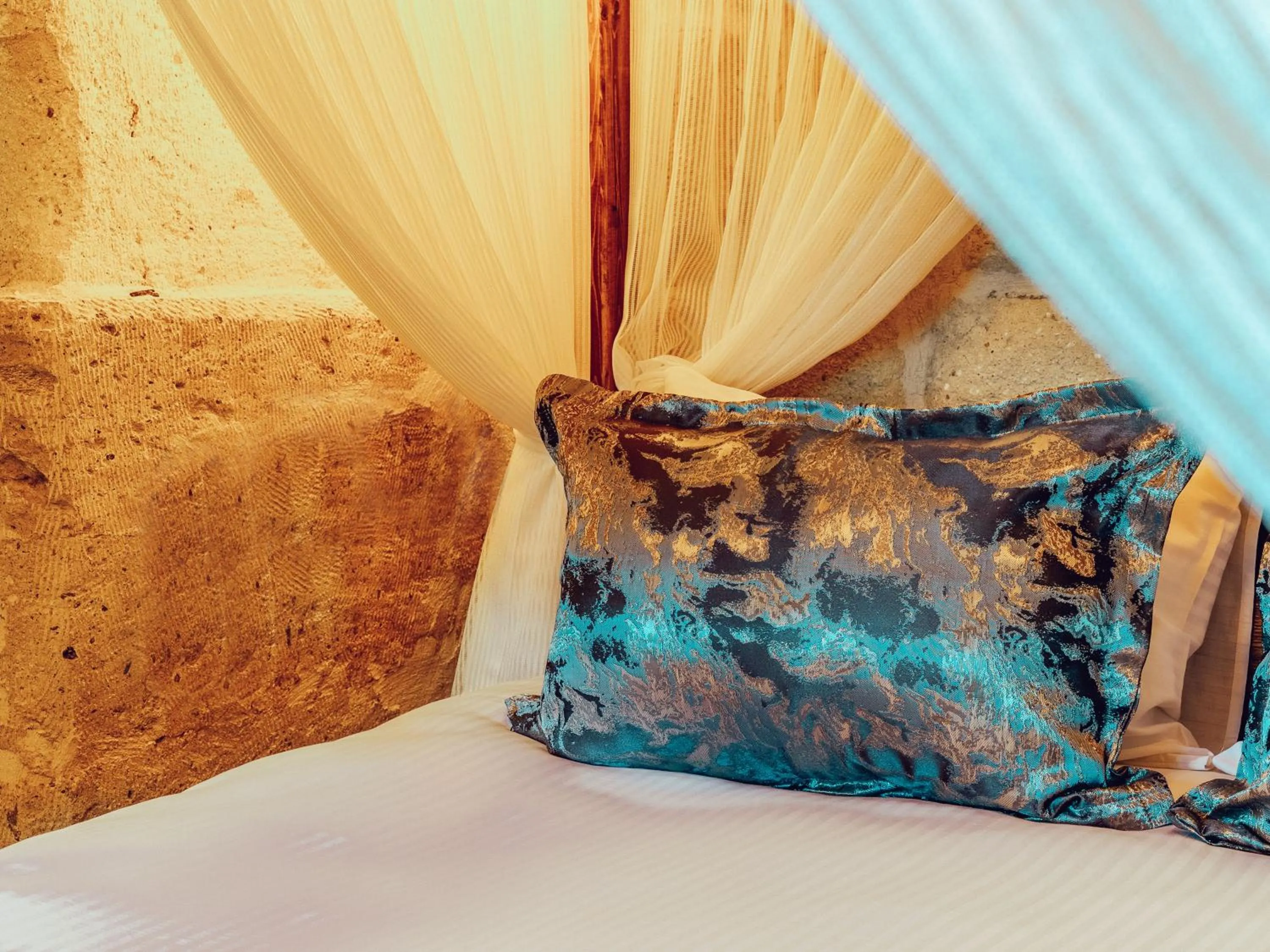 Bed in Cappanar Cave Hotel