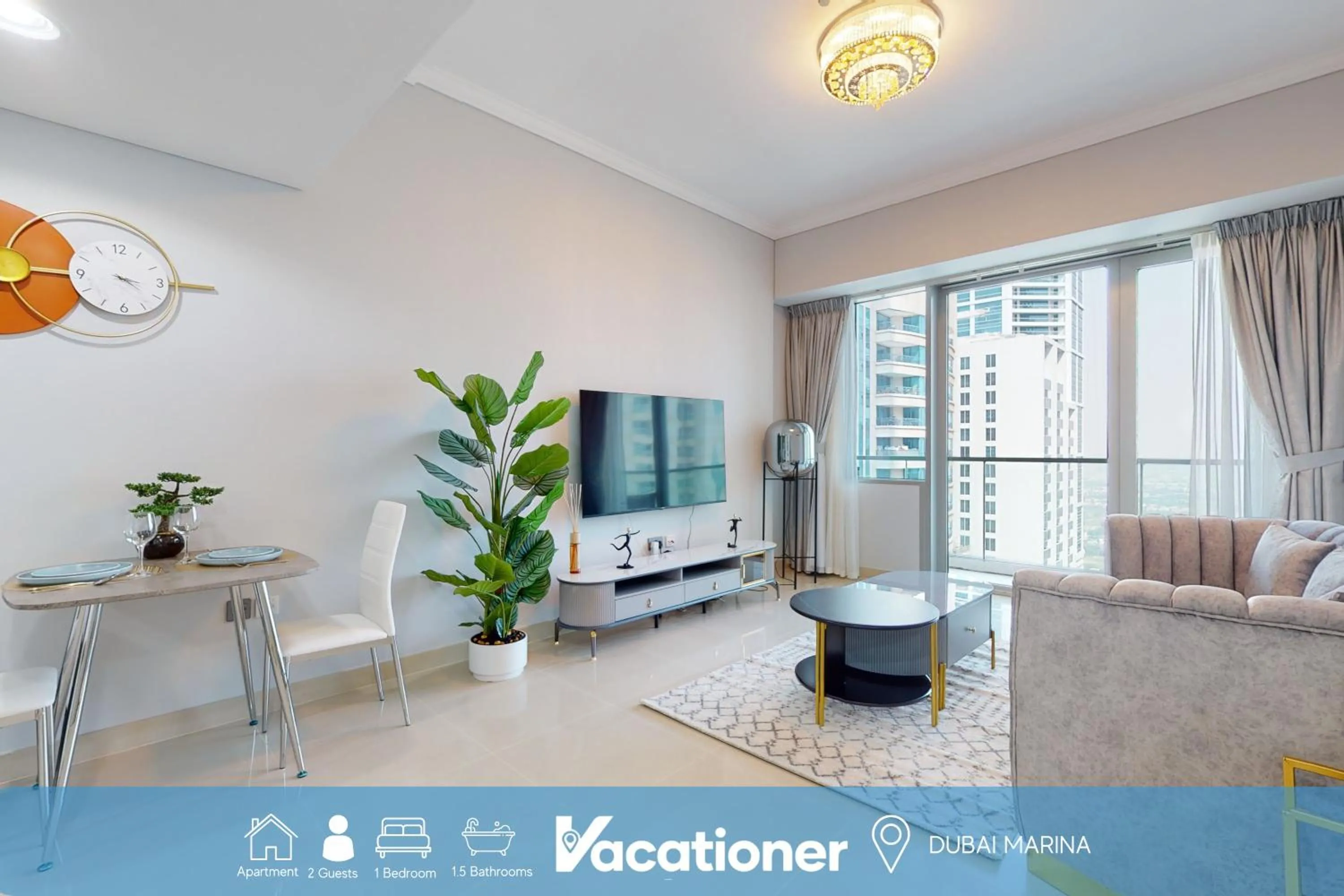 Living room in Vacationer Holiday Homes I Gorgeous One Bedroom I Ocean Heights