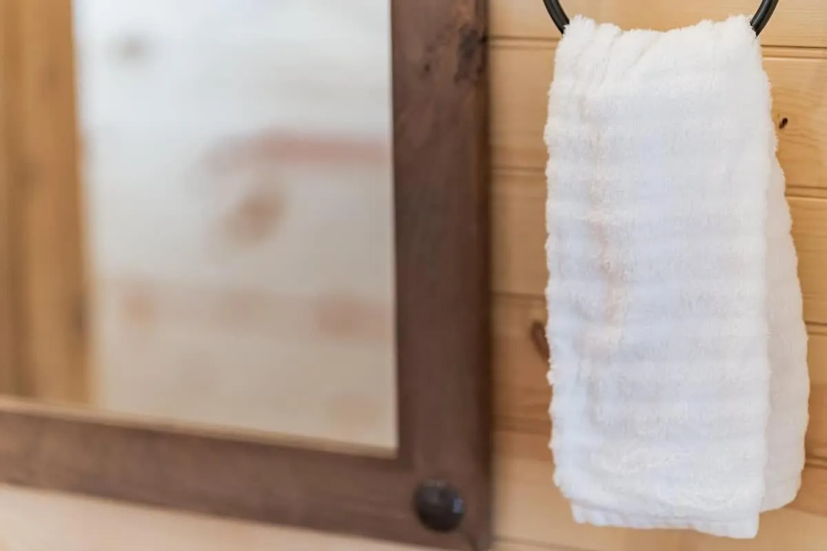 Bathroom in Fancy Cabin Right on Main St!