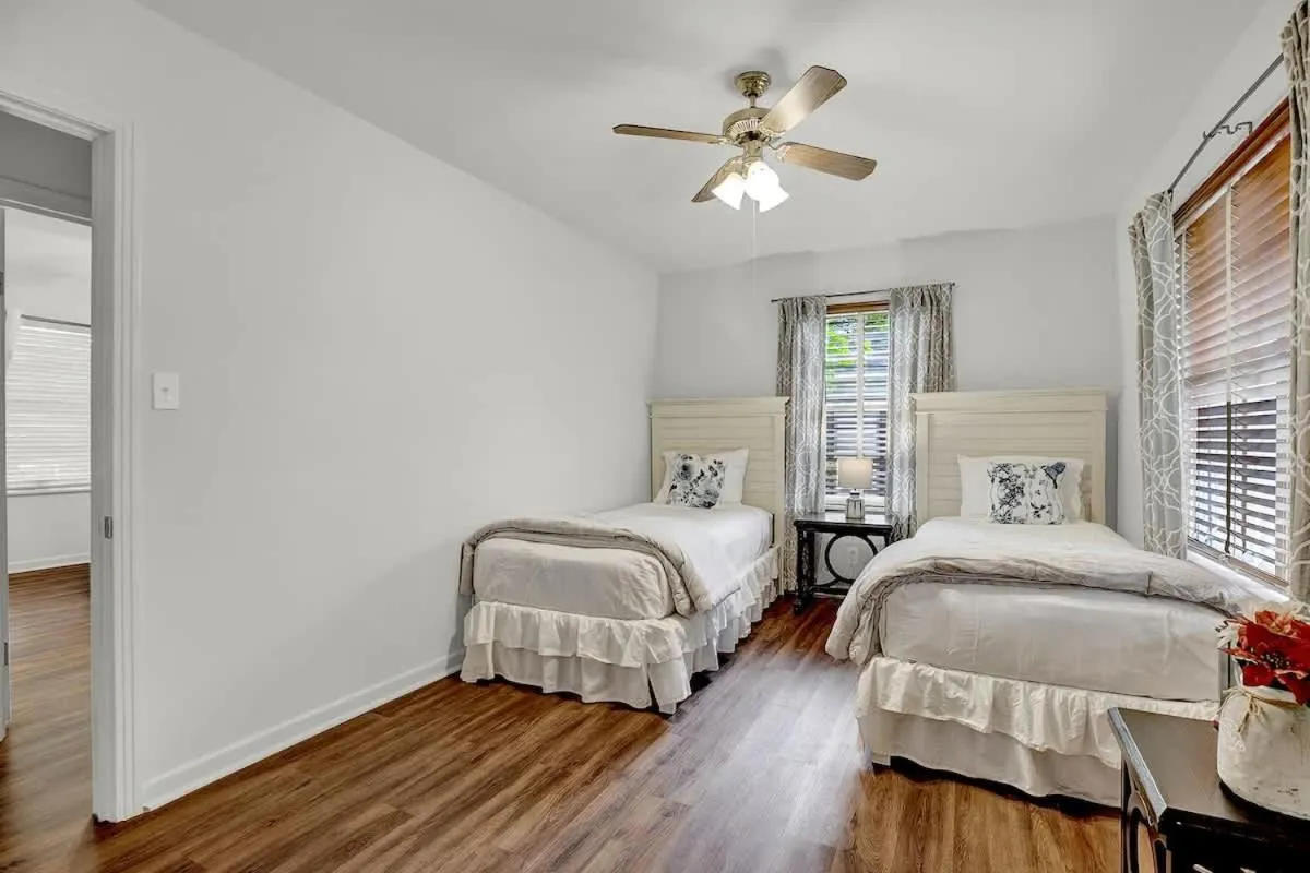 Bed in Gorgeous Bluebonnet House with Deck and Fire Pit