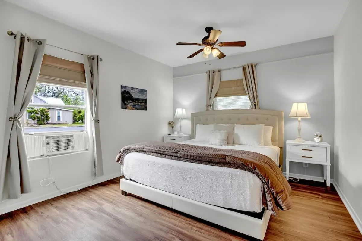 Bed in Gorgeous Bluebonnet House with Deck and Fire Pit