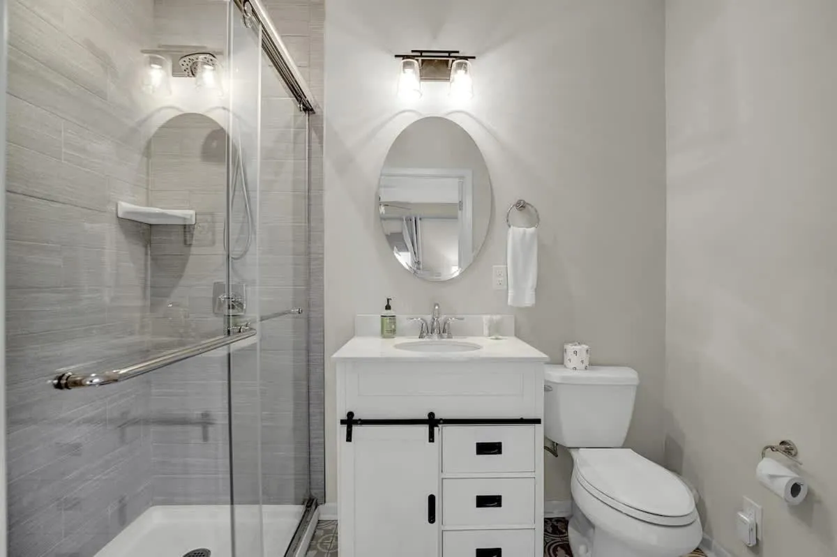 Bathroom in Gorgeous Bluebonnet House with Deck and Fire Pit