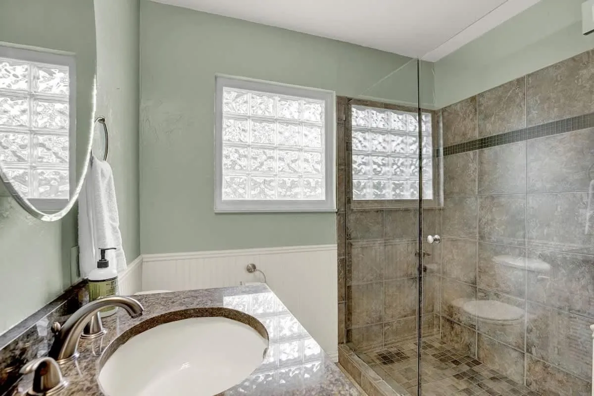 Bathroom in Gorgeous Bluebonnet House with Deck and Fire Pit
