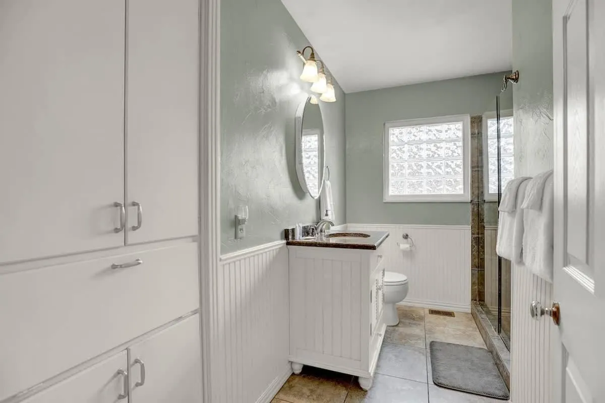 Bathroom in Gorgeous Bluebonnet House with Deck and Fire Pit