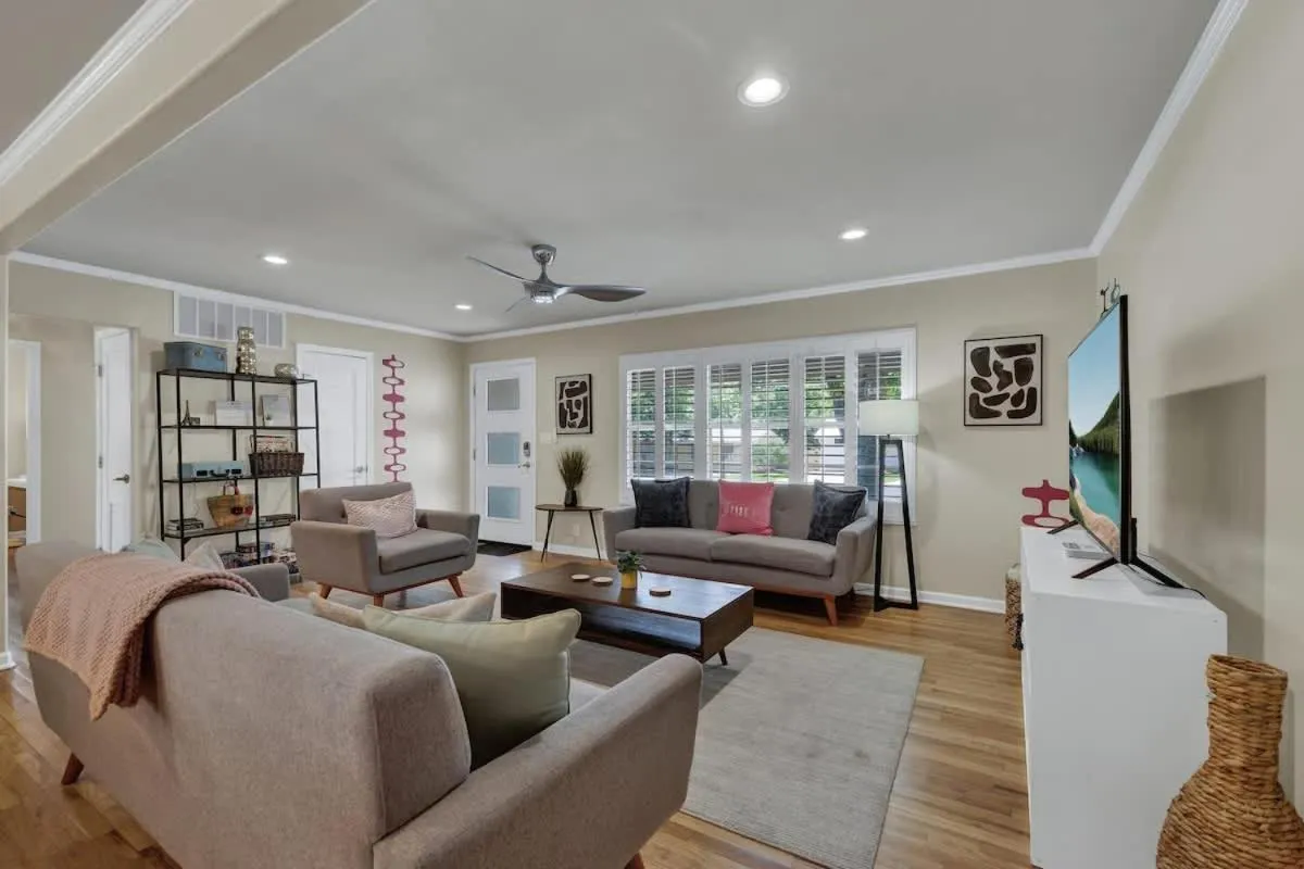 Living room in Luxury Mid Century Charmer Near Historic Main St