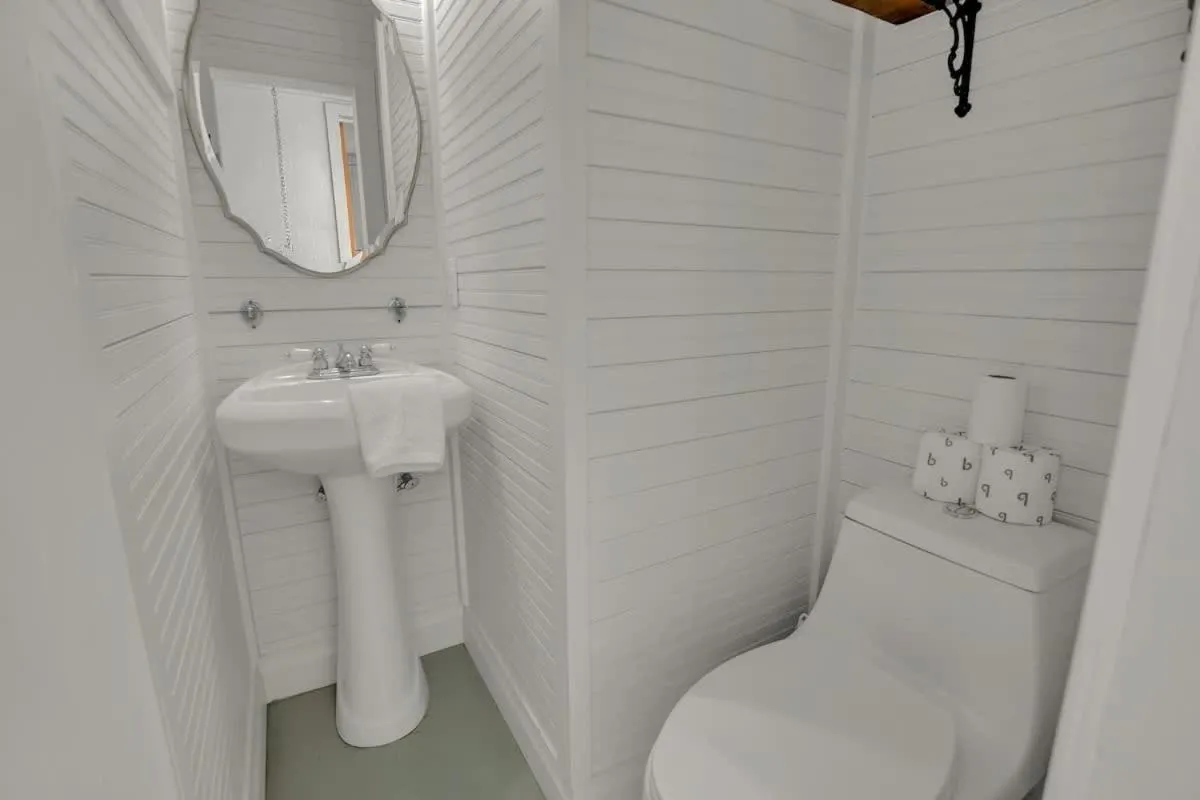 Bathroom in Gorgeous Home 1 Blk from Main with Hot Tub & Fire Pit!