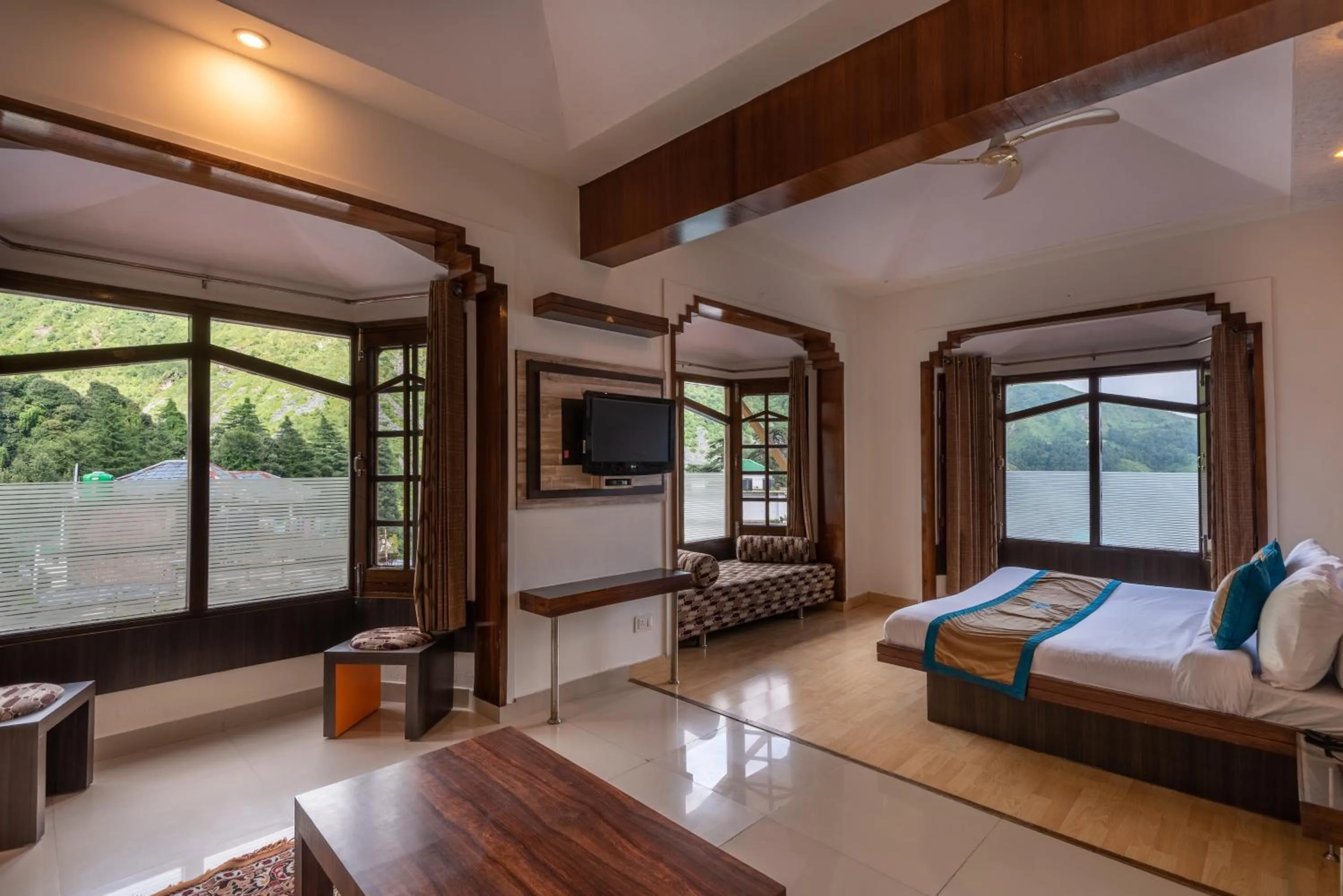 Bed, Sea View in Meghavan Resort By DLS Hotels