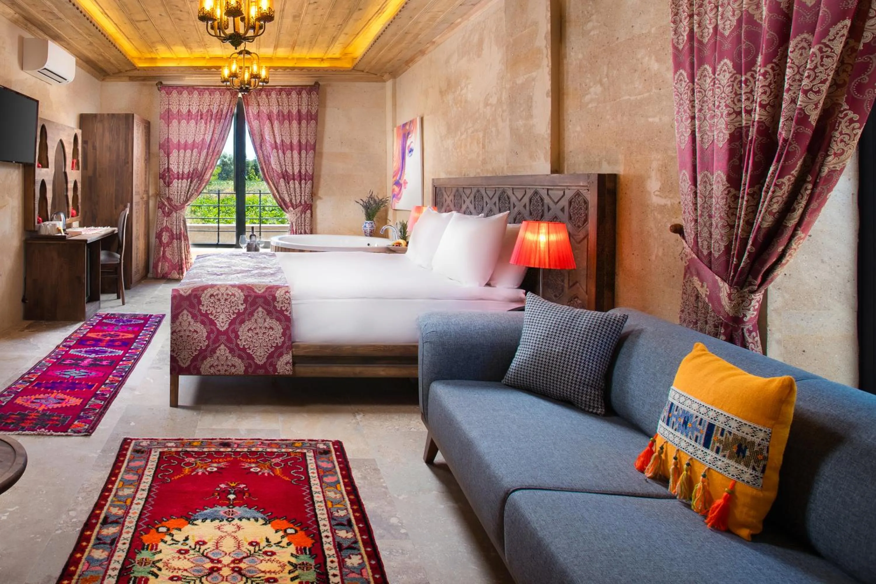 Bed in Cappadocia Pyramid Stone House